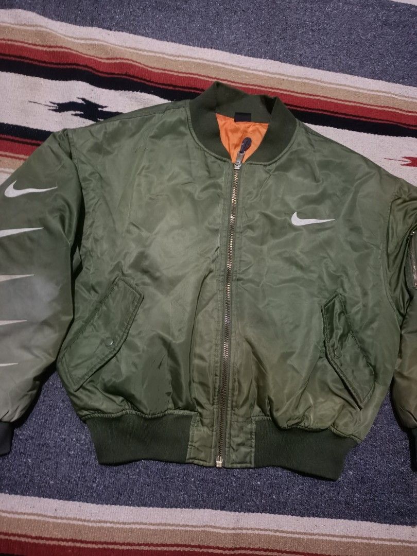 Nike × Vintage Nike flight jacket big swoosh boxy fit Size US L / EU 52-54 / 3 - 2 Thumbnail
