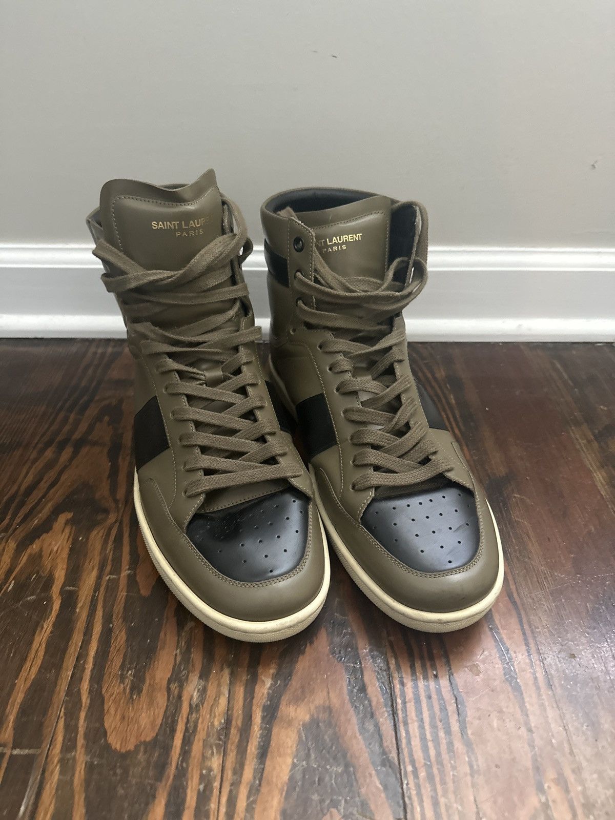 Yves Saint Laurent Olive green YSL sneakers Size US 11 / EU 44 - 6 Thumbnail