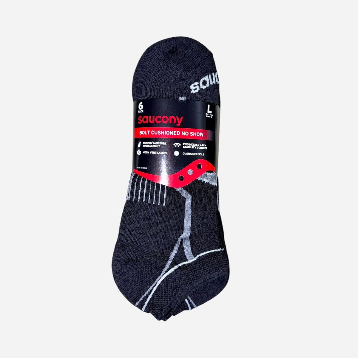 Saucony Saucony Bolt Men’s Black Socks Sz Large Shoe 8-12 6 pk Size ONE SIZE - 1 Thumbnail