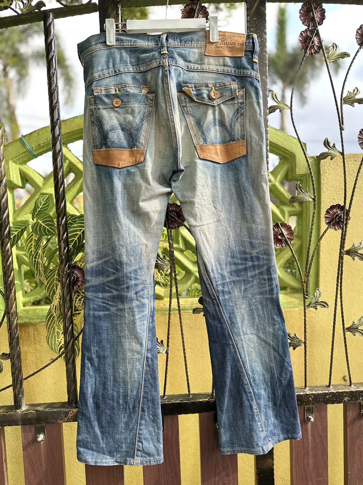 If Six Was Nine Distress Edwin Flare Tokyo Blue Trip Made In Japan. Size US 34 / EU 50 - 11 Thumbnail