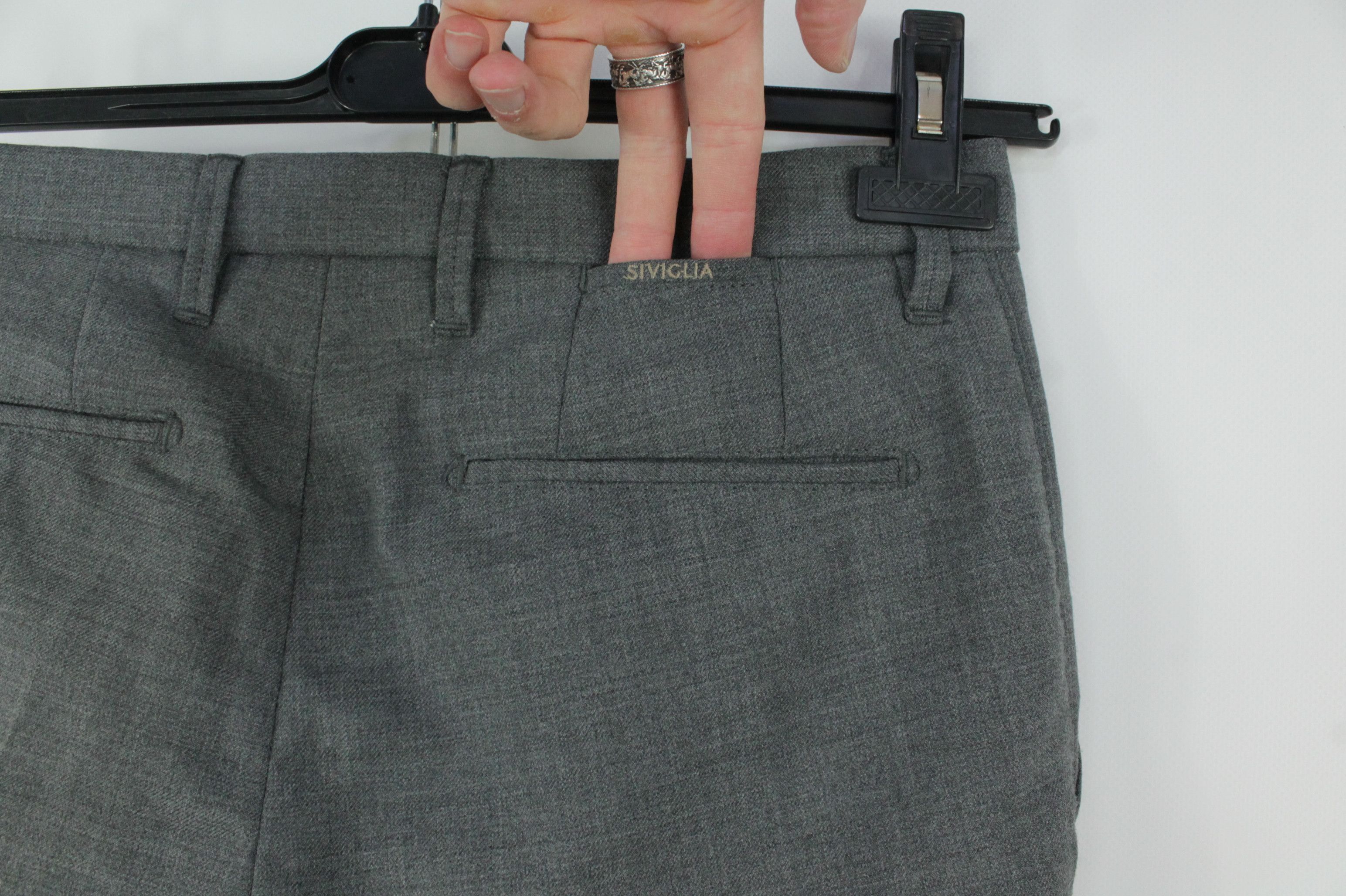 Siviglia Siviglia Gray Stretch Wool Blend Slim Fit Trousers Pants Size US 31 - 6 Thumbnail