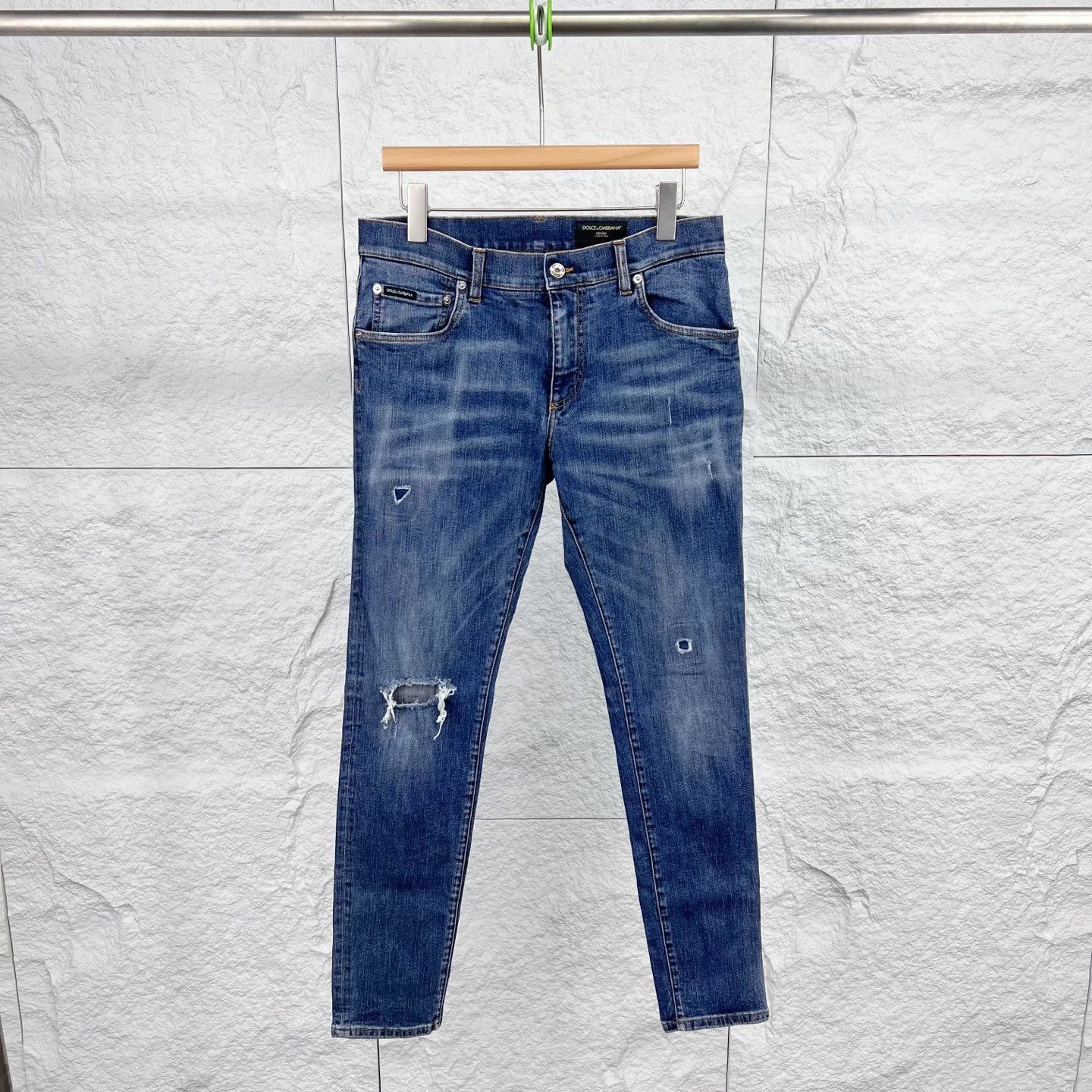 Dolce & Gabbana Dolce & Gabbana Dark Blue Distressed Jeans Size US 35 - 1 Thumbnail
