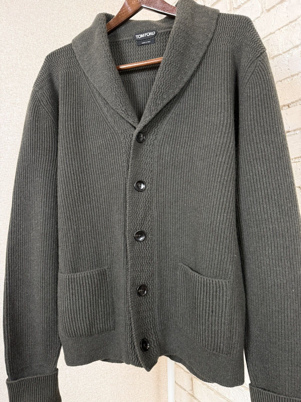 Tom Ford Tom Ford Cashmere Green Cardigan Sweater Size US L / EU 52-54 / 3 - 8 Thumbnail