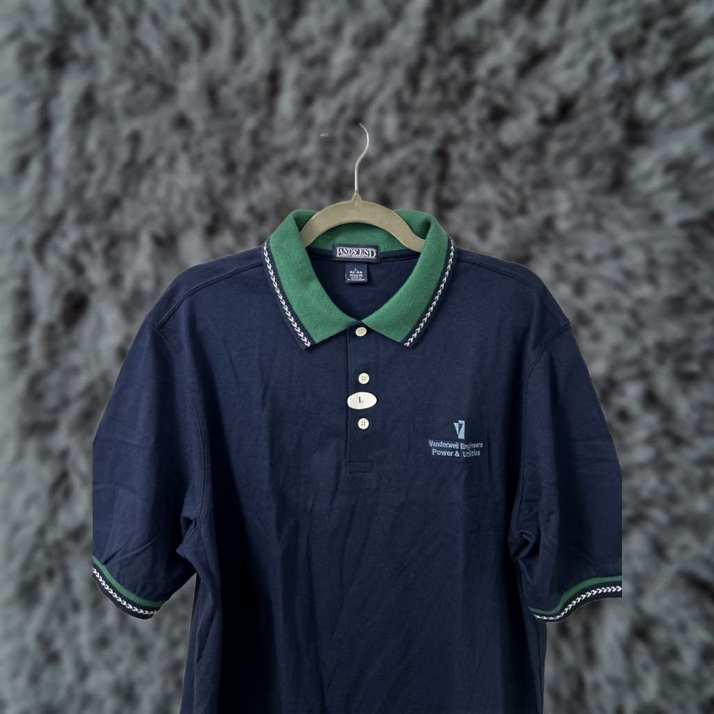 Lands' End Lands' End Polo Shirt Mens Large Blue Green Short Sleeve NWT Embroidered Logo Button Pique Knit Casual Workwear Size US L / EU 52-54 / 3 - 1 Thumbnail