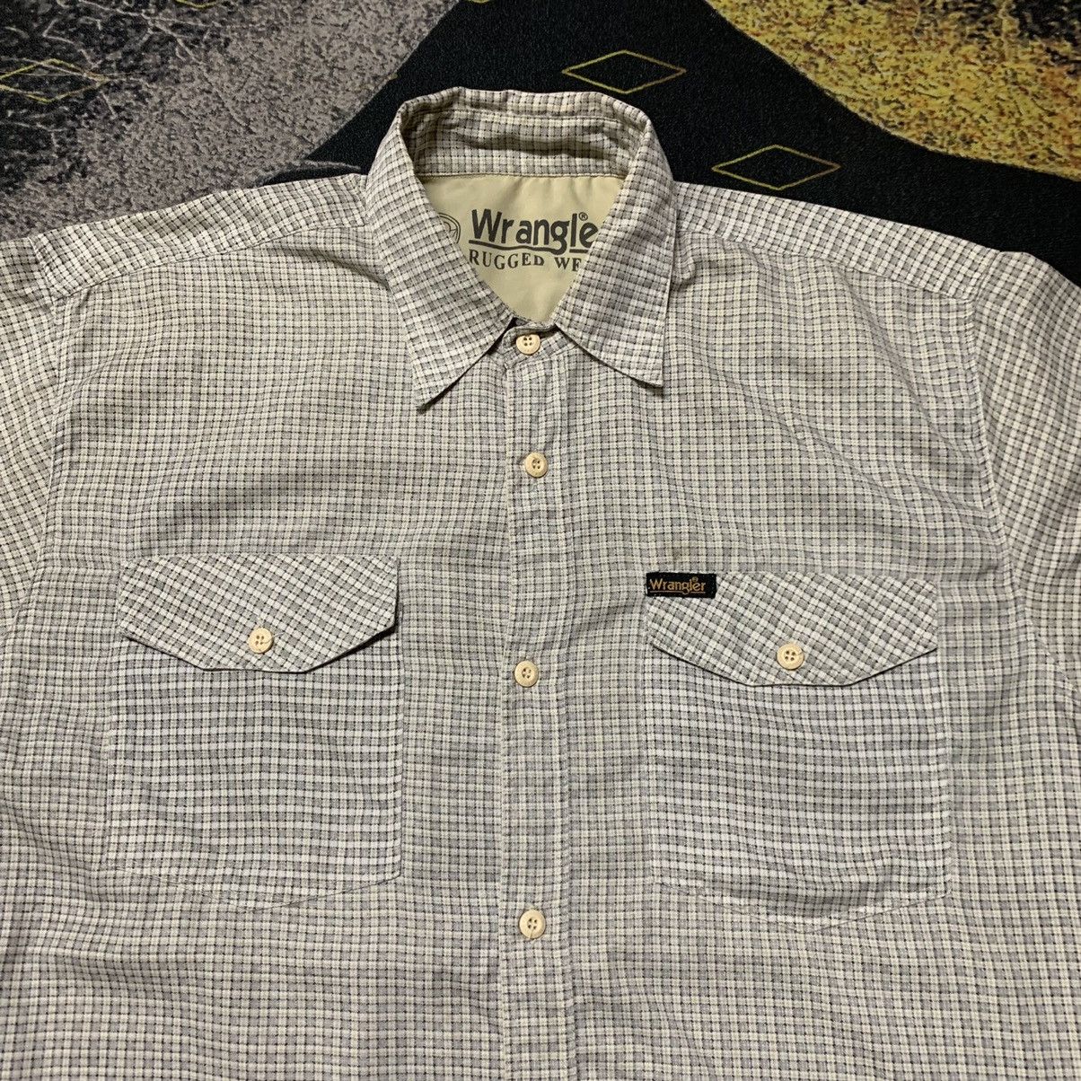 💥Vintage Wrangler Rugged Wear Double Pocket Button Up