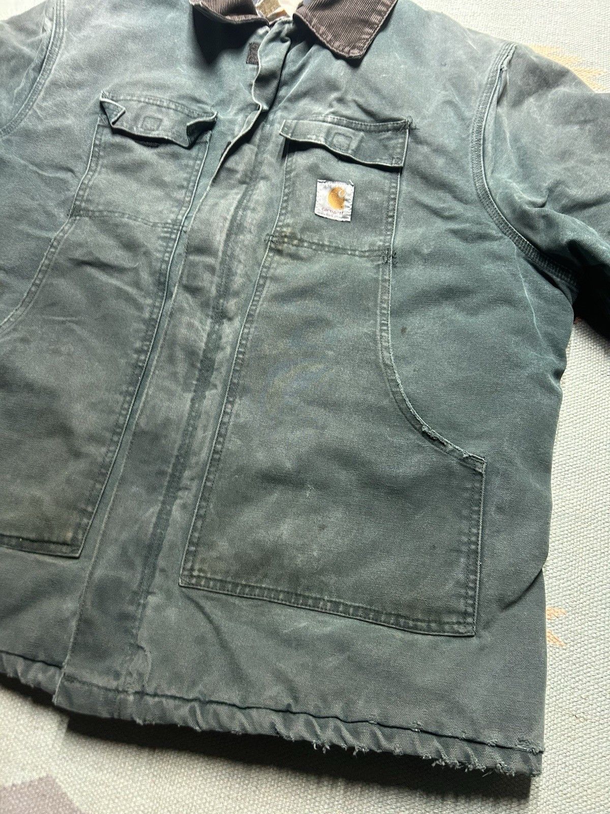 Vintage Vtg Carhartt J22 HTG Arctic Work Jacket Hunter Green Fade XL Size US XL / EU 56 / 4 - 3 Thumbnail