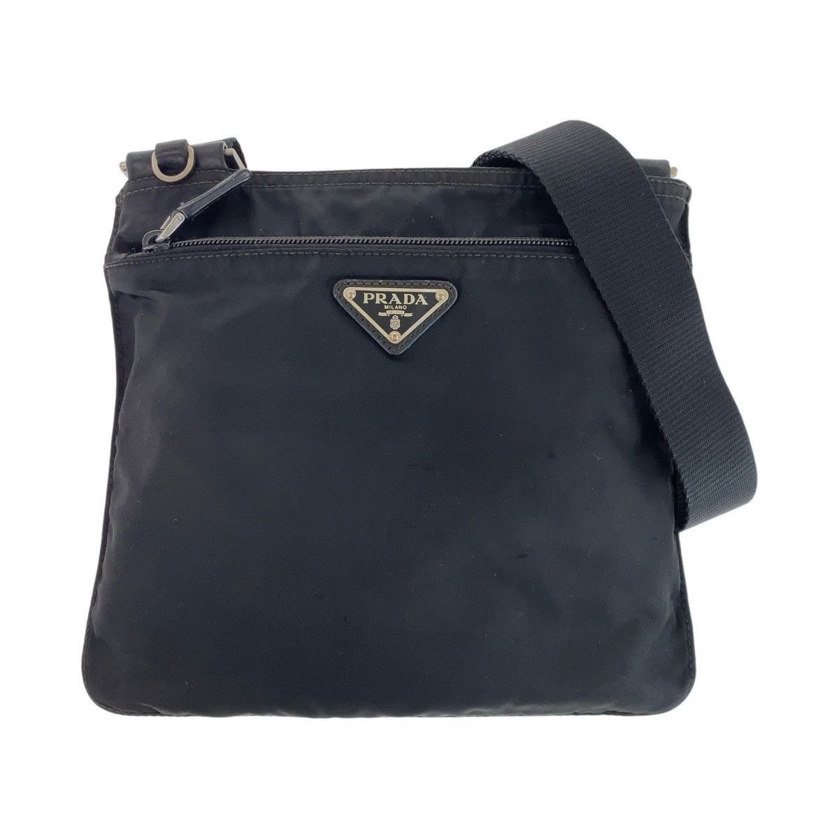 Prada Prada - Triangle Nylon Handbag Beige Brown Mini Boston