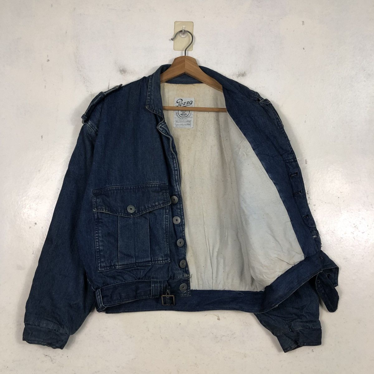 Issey Miyake 📌Vintage Denim Bomber Jacket Pezzo Bondage Blanket Size US M / EU 48-50 / 2 - 13 Thumbnail