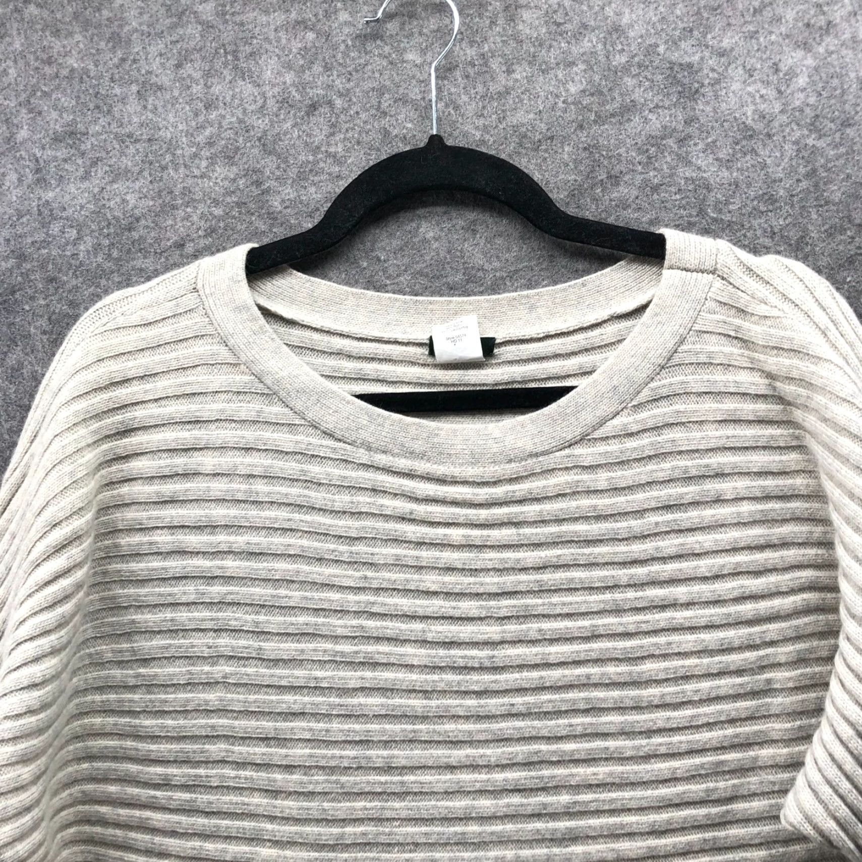 J.Crew J. Crew Wool Cashmere Sweater Womens S Beige Dolman Sleeve Crew Neck Pullover Knit Knitwear Regular Fit Classic Casual Ribbed Stretch Size S / US 4 / IT 40 - 3 Thumbnail