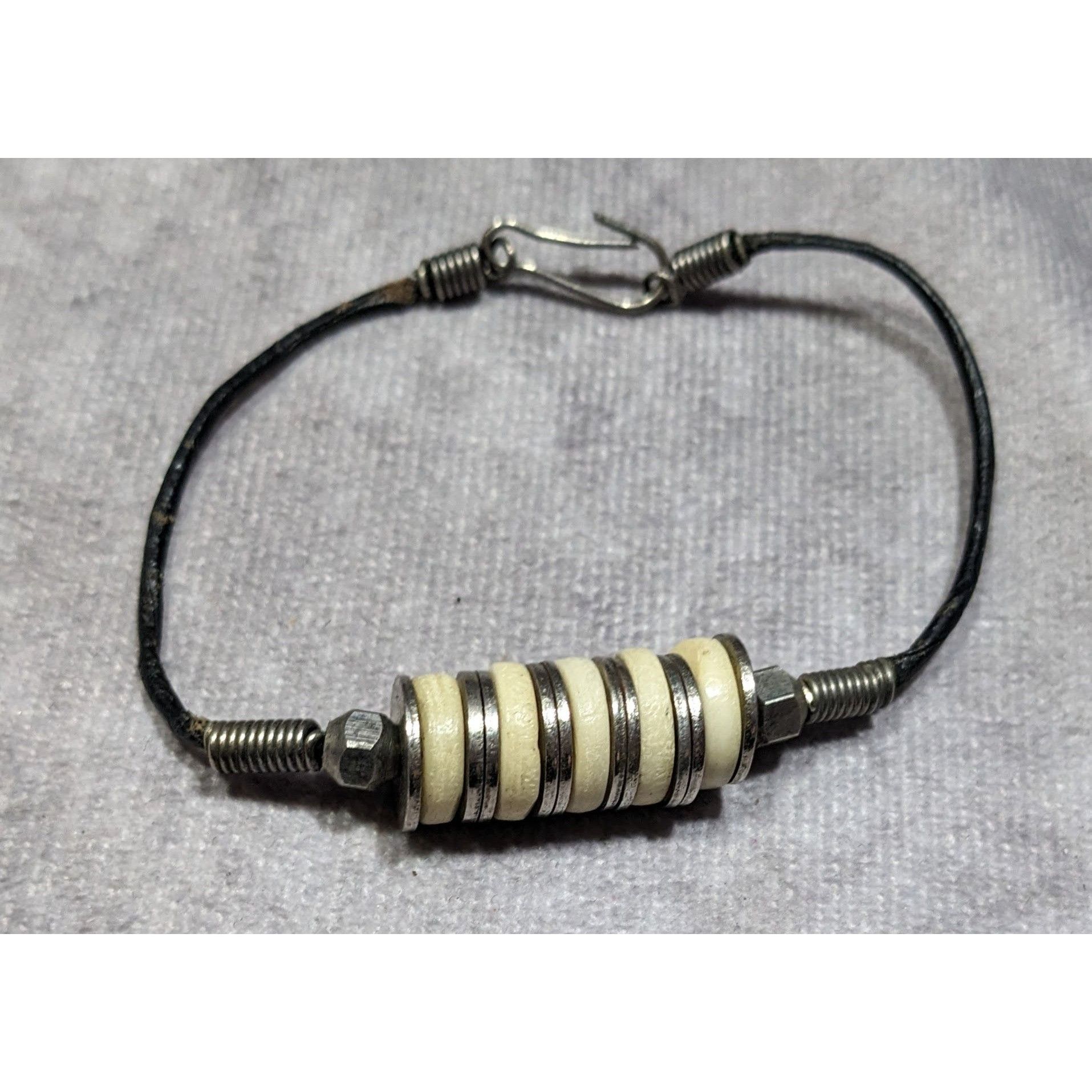 Handmade Vintage Handmade Industrial Washer Beaded Bracelet Size ONE SIZE - 3 Thumbnail
