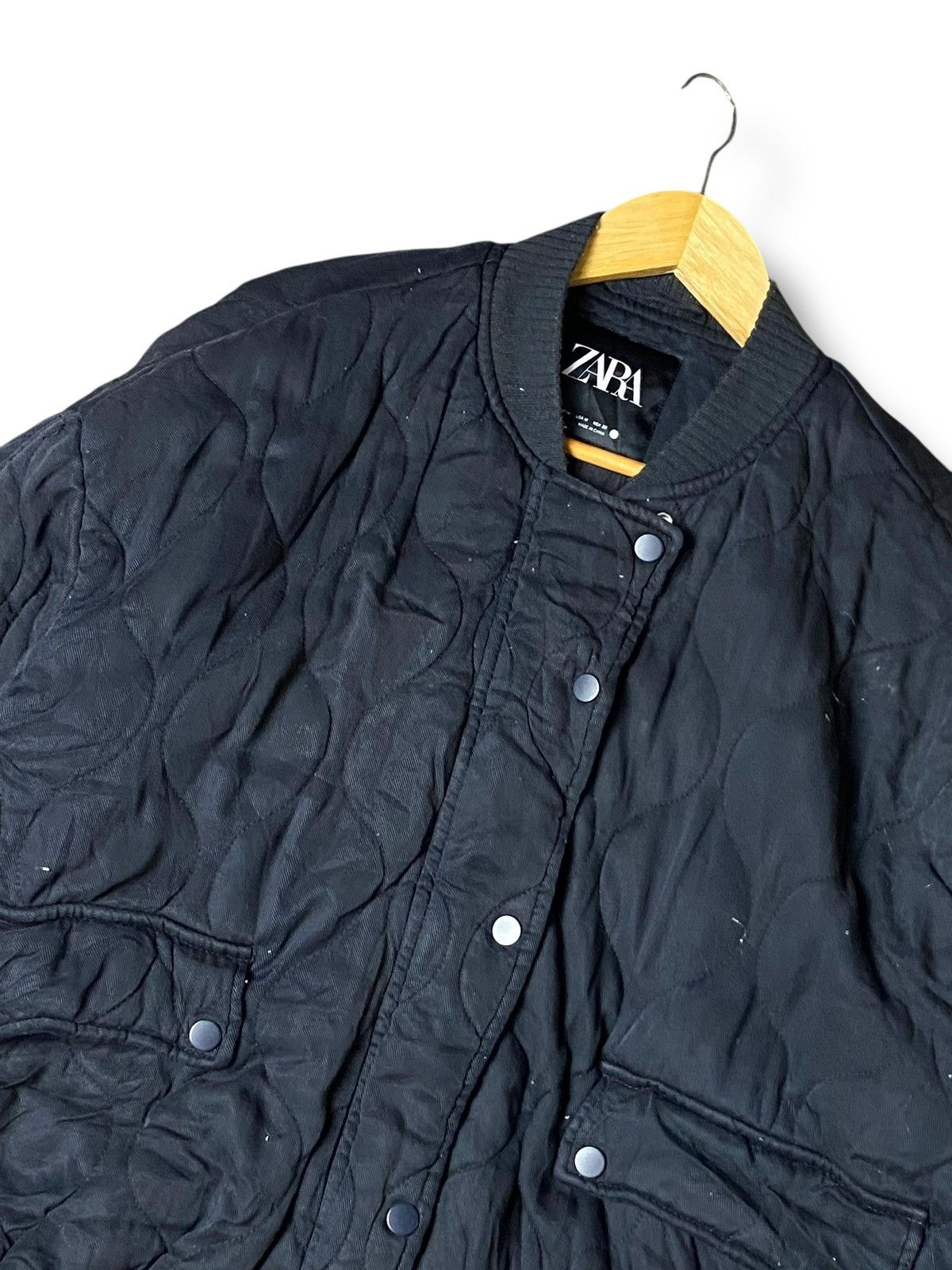 Designer × Vintage × Zara ZARA Quilted Bomber Jacket with Double Pocket (120) Size US M / EU 48-50 / 2 - 7 Thumbnail