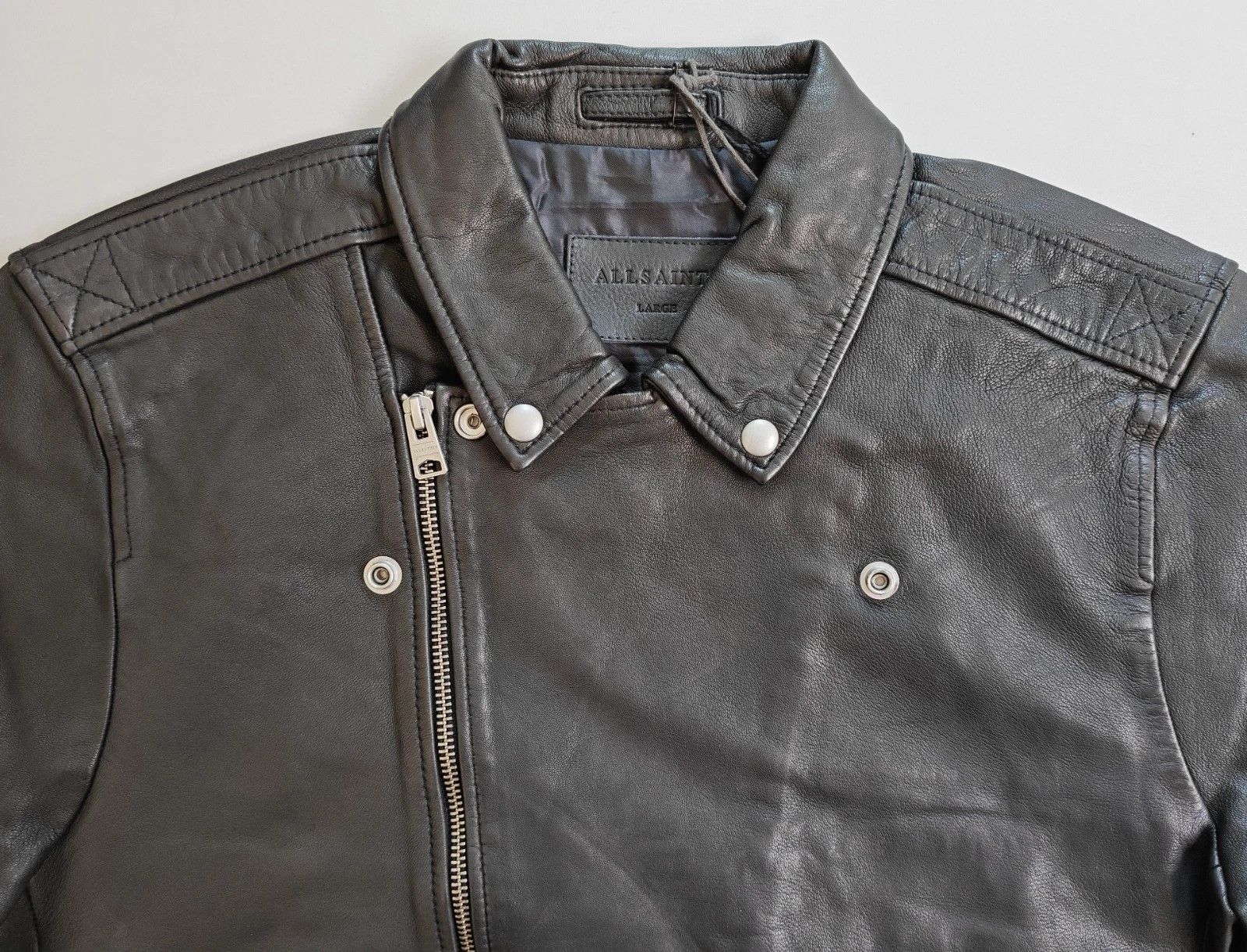 Allsaints ALLSAINTS Lomi Biker Men's Leather jacket FTP/5014 Size US L / EU 52-54 / 3 - 5 Thumbnail