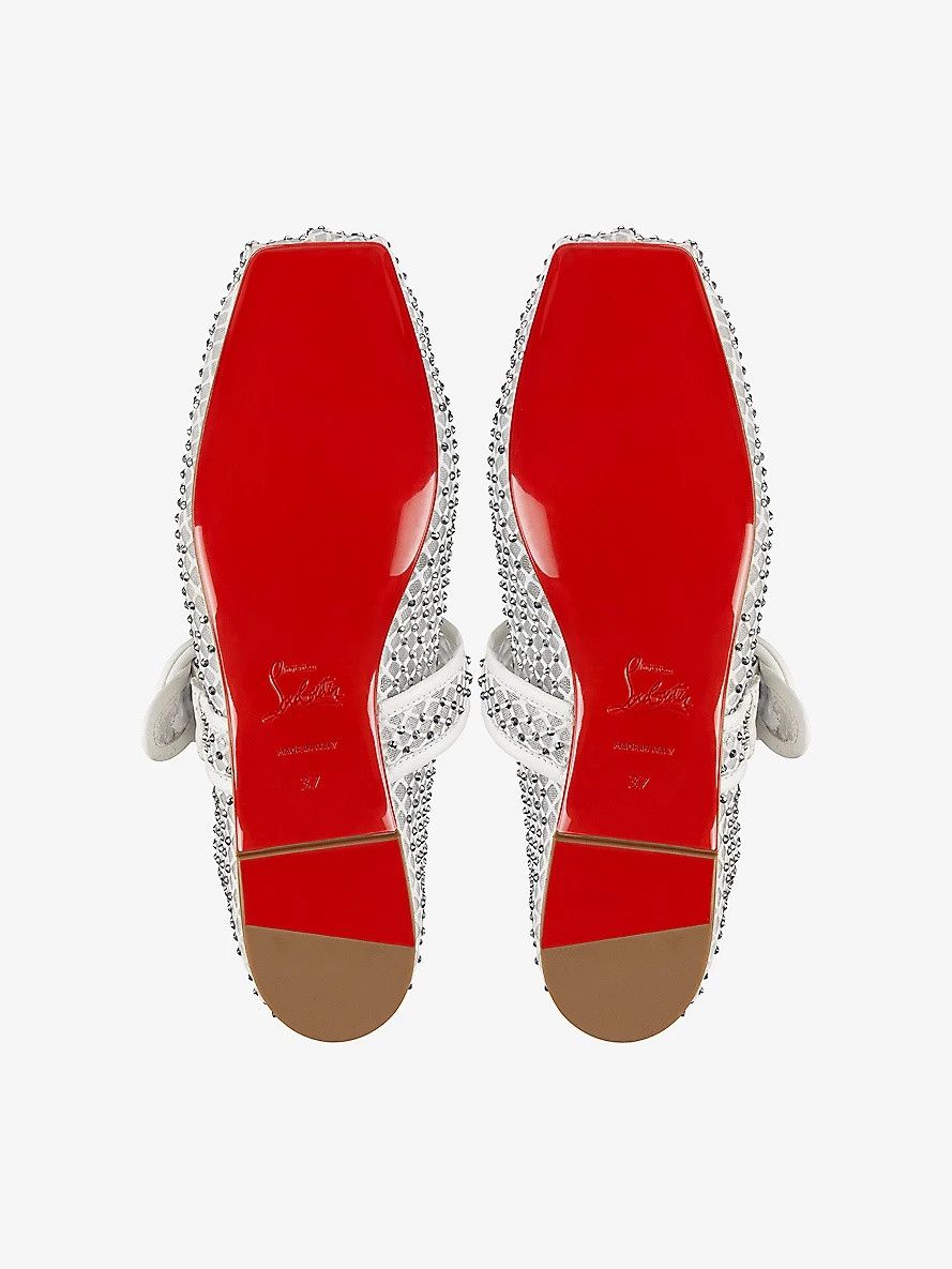 Christian Louboutin o1w1db10725 Flats in Silver Size US 8 / IT 38 - 5 Thumbnail