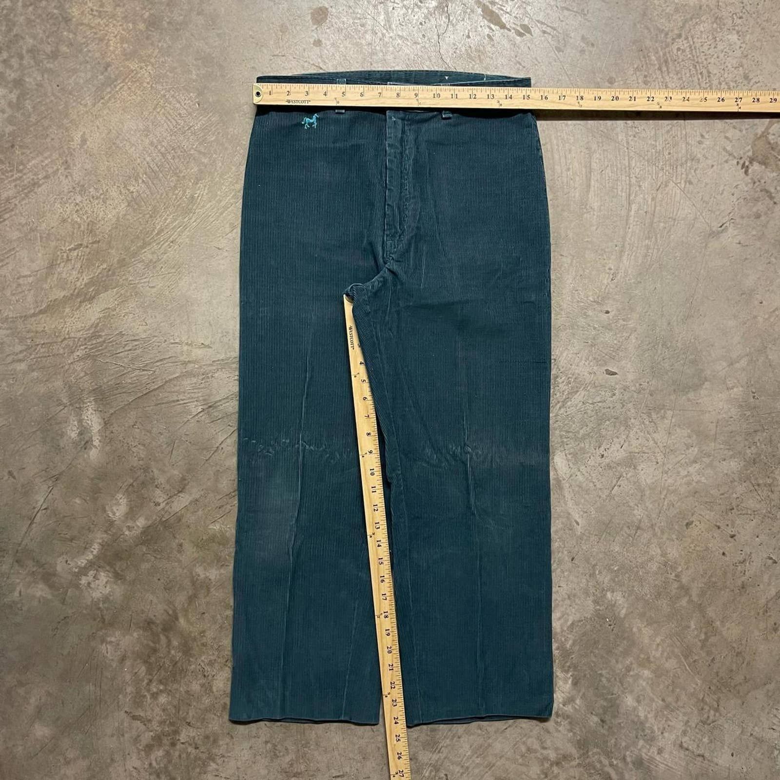 Vintage Vintage 1980s Turquoise Corduroy Casual Fit Pants Womens 16 Size 38" / US 16 / IT 52 - 4 Preview