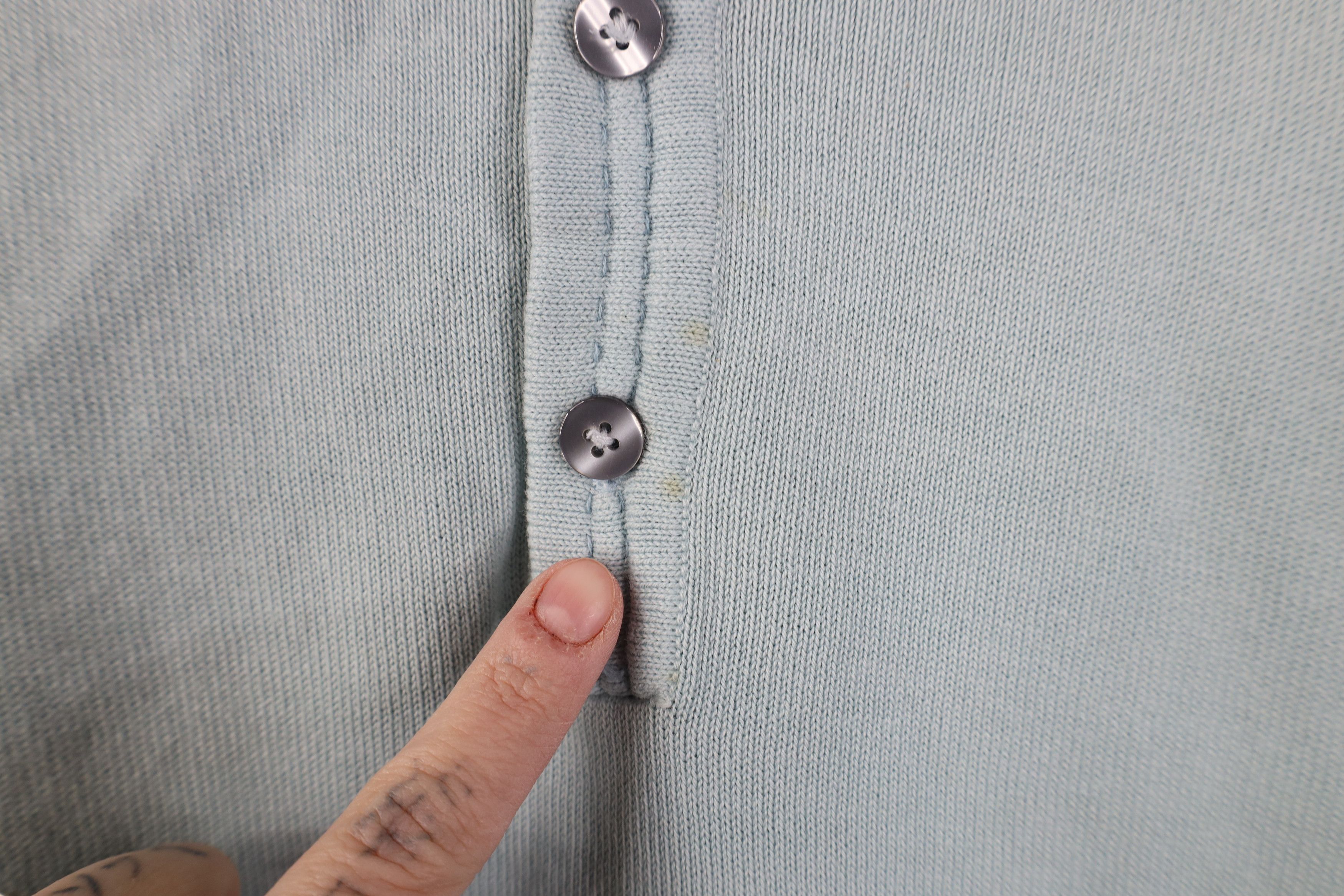 Vintage Vintage 90s Streetwear Cotton Ribbed Knit Collared Polo Blue Size US L / EU 52-54 / 3 - 4 Thumbnail