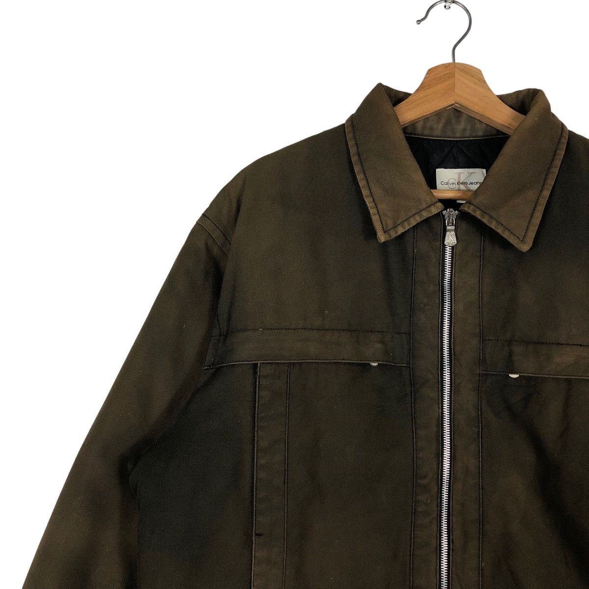 Japanese Brand 🔥90’s Vintage Bomber Jacket Duck Canvas Chore Calvin Klein Size US L / EU 52-54 / 3 - 6 Thumbnail