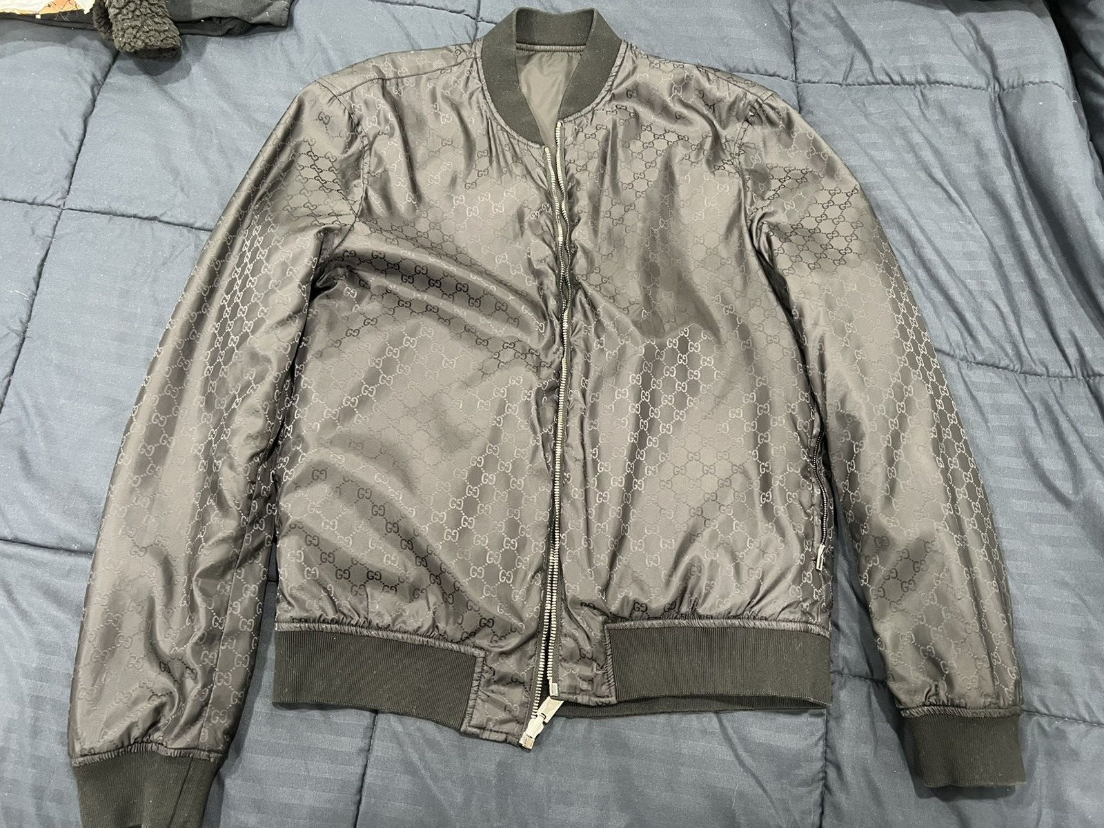 Gucci black reversible bomber jacket