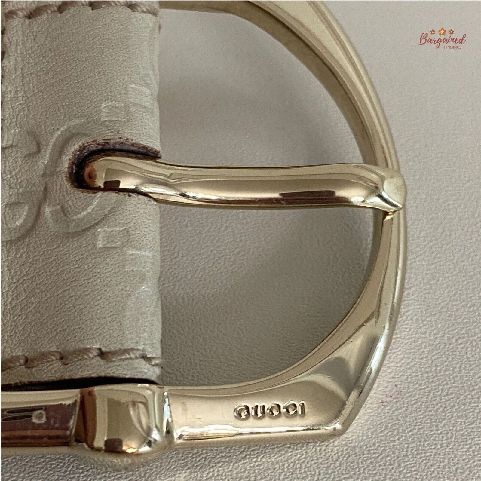 Gucci Gucci GG Embossed Signature Leather Gold Pin Buckle Belt Size 30 - 3 Thumbnail