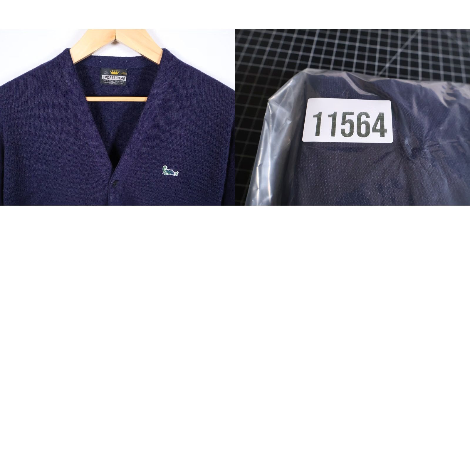 Vintage VINTAGE Grandpa Style Cardigan King Sportswear Sweater Men's Large Dark Blue VTG Size US L / EU 52-54 / 3 - 9 Thumbnail