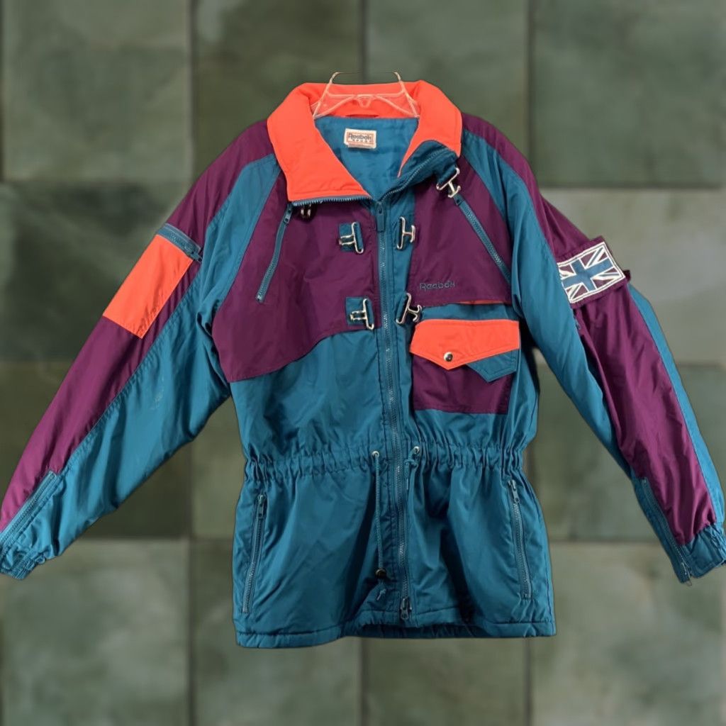 Reebok Reebok Jacket Multicolor Puffer Womens M Sports Logo Full Zip Insulated Winter Casual Ski Weather 90s? Size M / US 6-8 / IT 42-44 - 1 Thumbnail