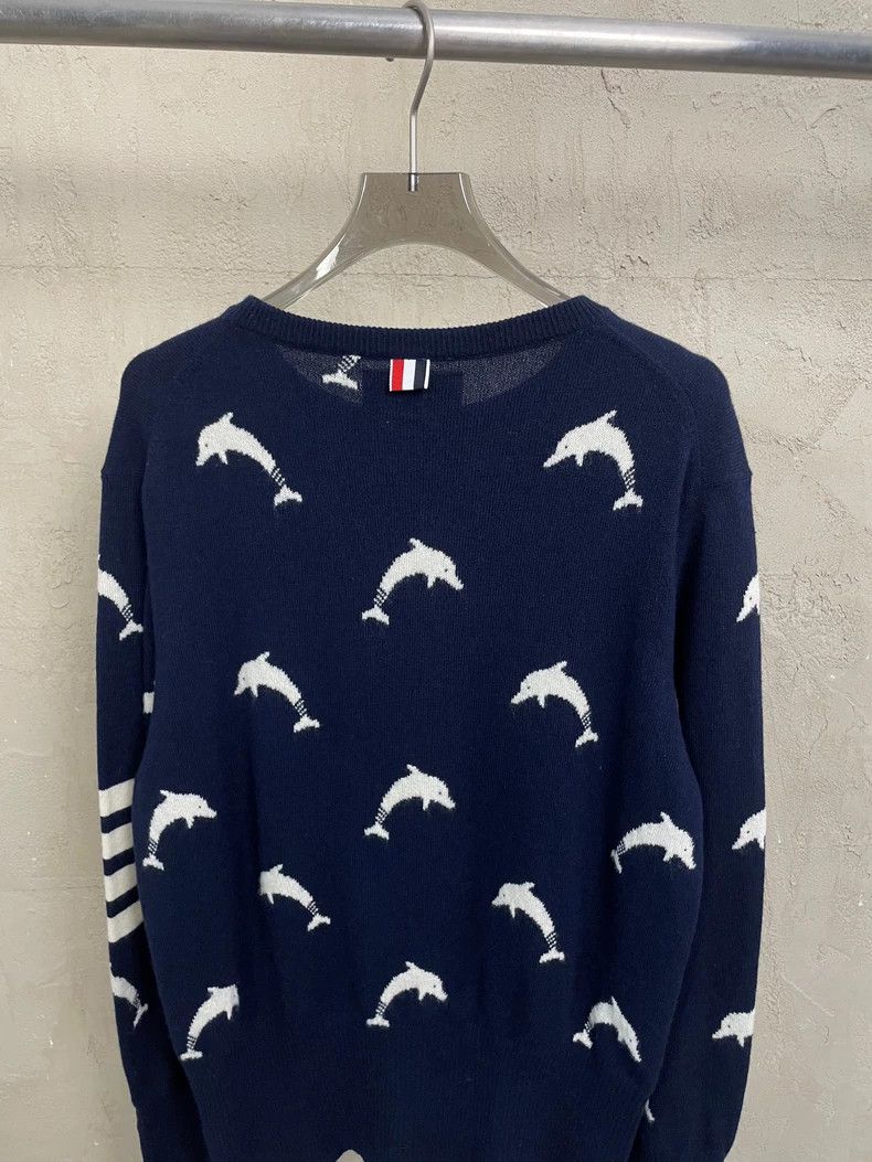 Thom Browne Thom Browne size3 Blue Tibetan dolphin cashmere sweater Size US L / EU 52-54 / 3 - 3 Thumbnail