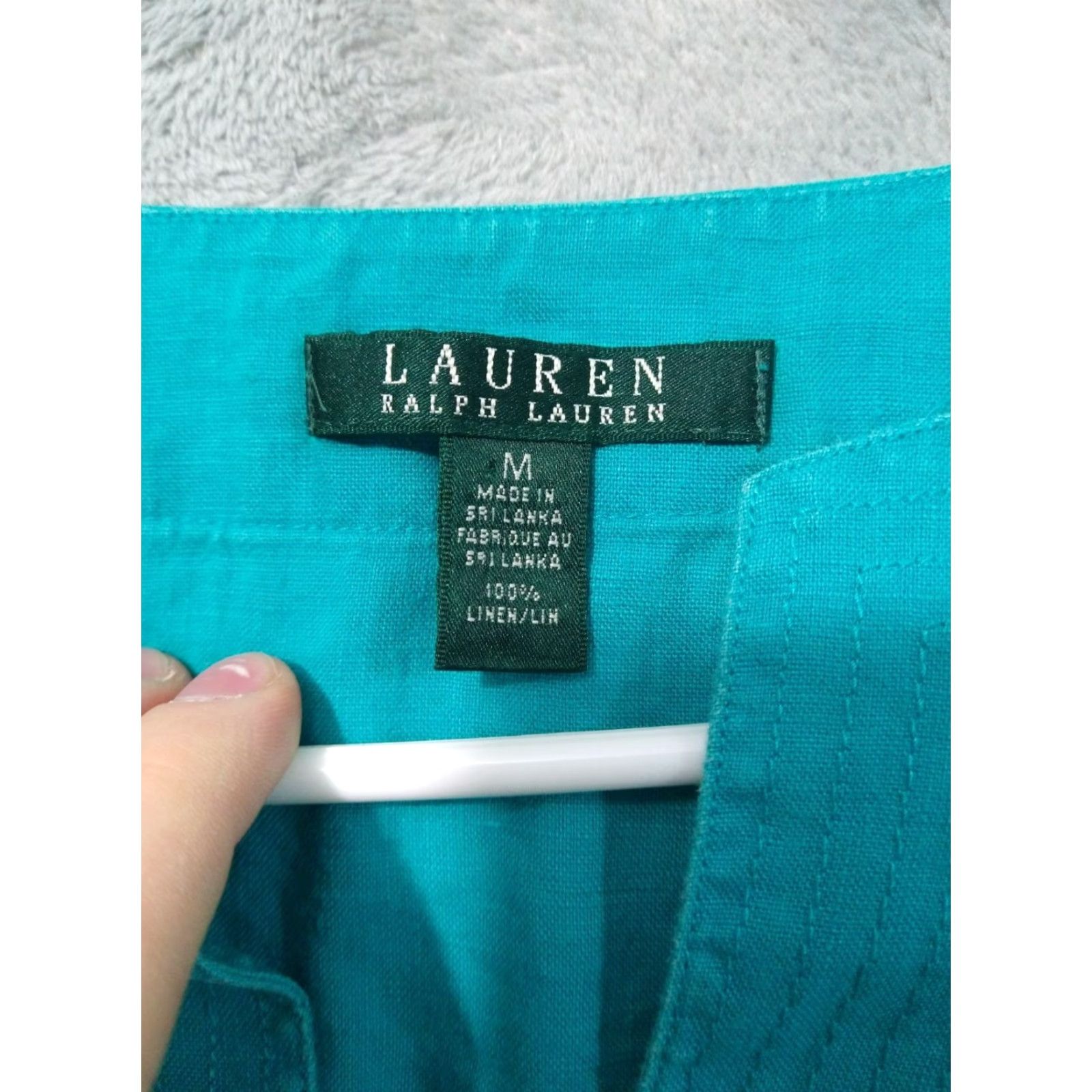 Ralph Lauren Ralph Lauren Shirt Womens M Teal Blue Linen Tunic Roll Tab Long Sleeve Boho Size M / US 6-8 / IT 42-44 - 6 Thumbnail