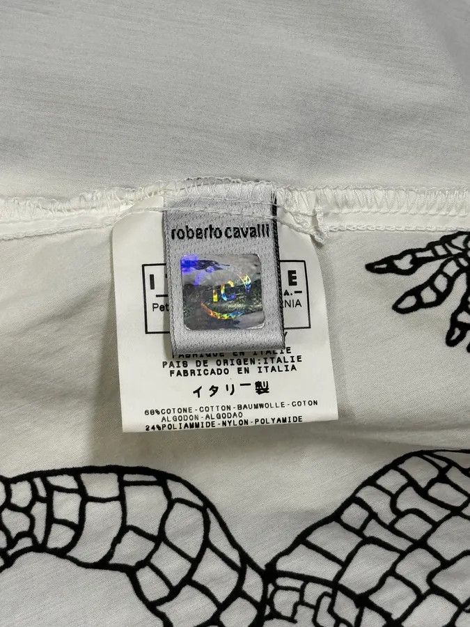 Just Cavalli 2000s Cavalli 3D Crocodile White Shirt Size XS / US 0-2 / IT 36-38 - 12 Thumbnail