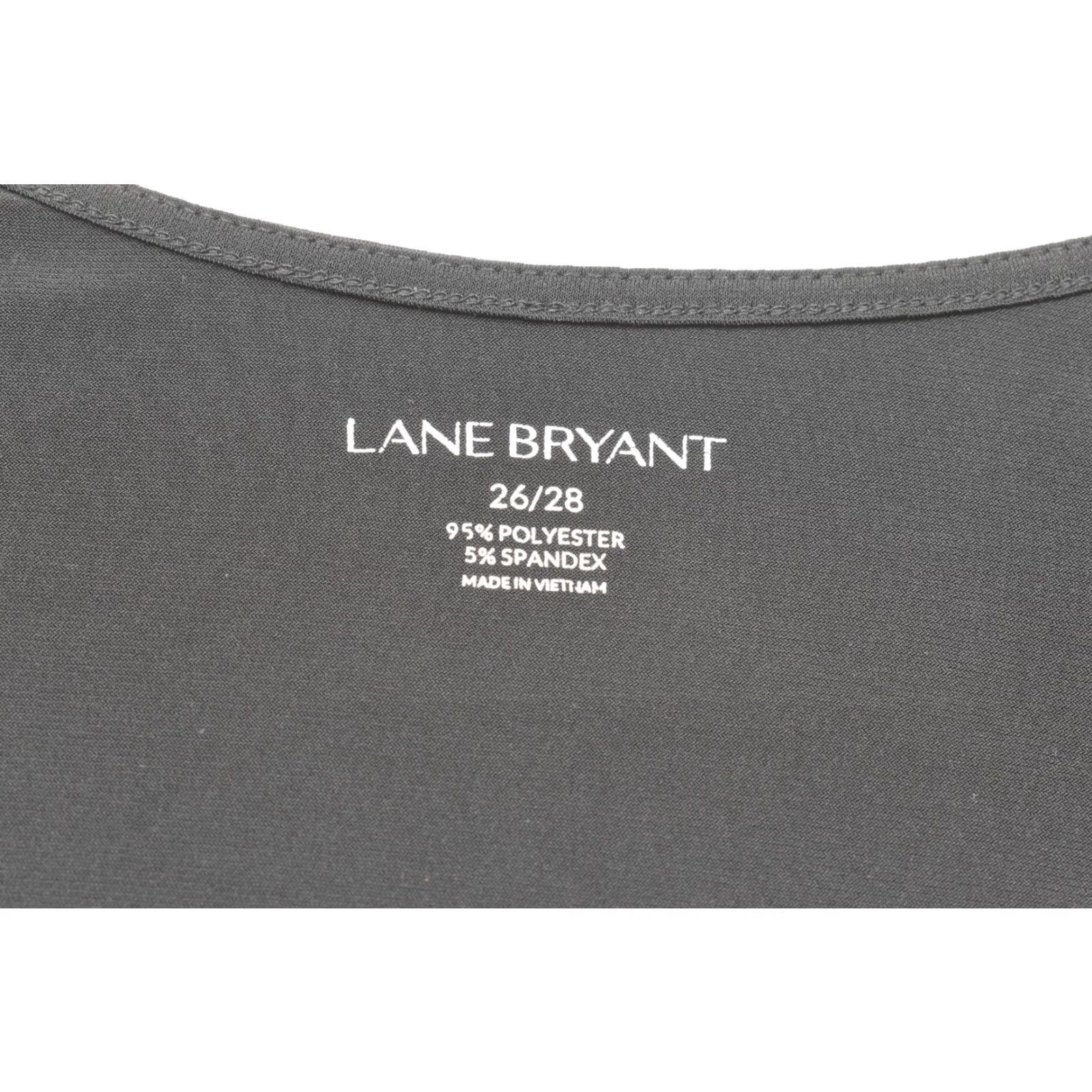 Vintage Lane Bryant Blouse Shirt Sleeveless Cowl Neck Ruched Knit Black 28 Plus Women Size 4XL / US 24-26 - 8 Thumbnail