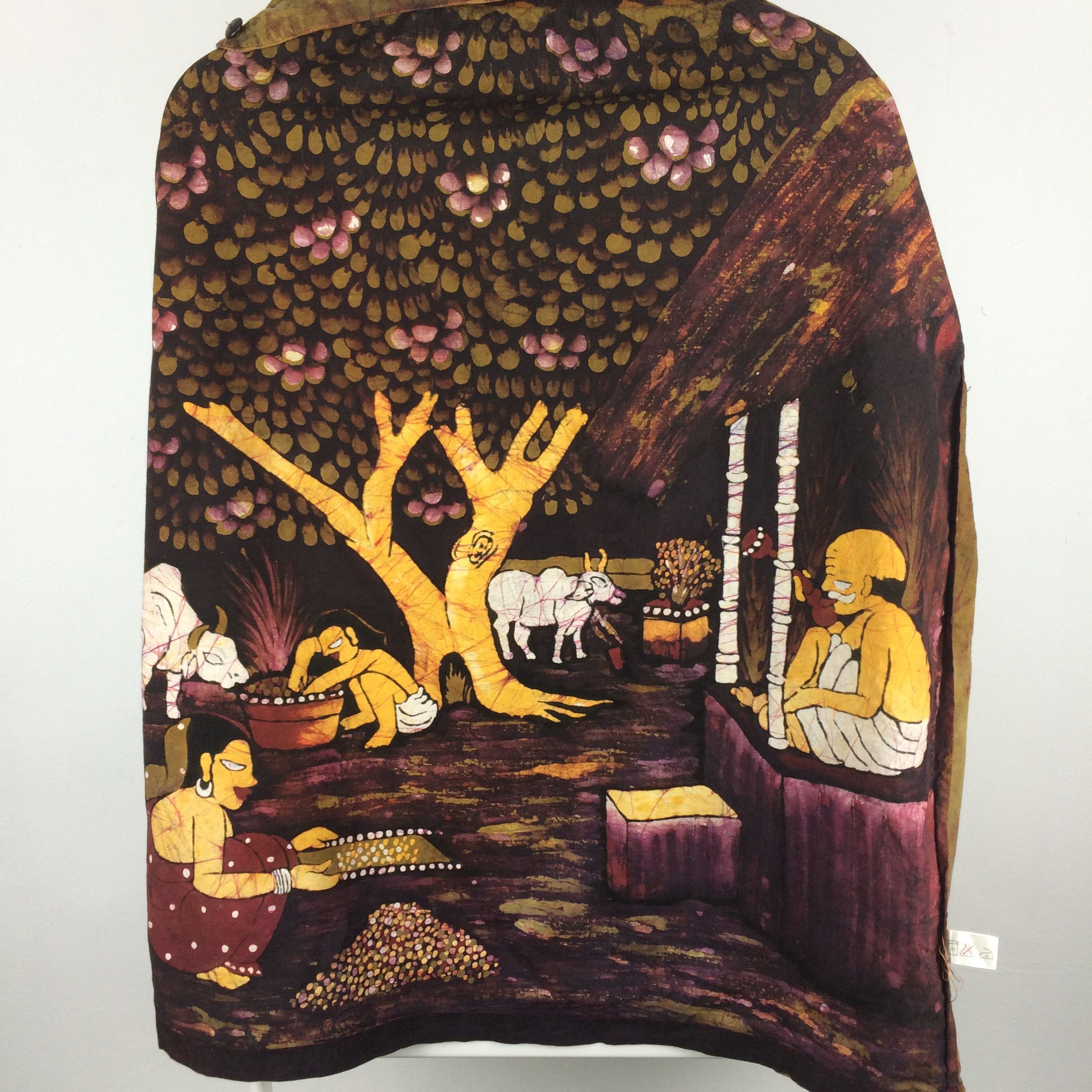 Designer × Handmade × Japanese Brand h44 MALAIKA TIE DYE INDIAN CULTURE HAND PAINTING ART SHIRT Size US XL / EU 56 / 4 - 3 Thumbnail