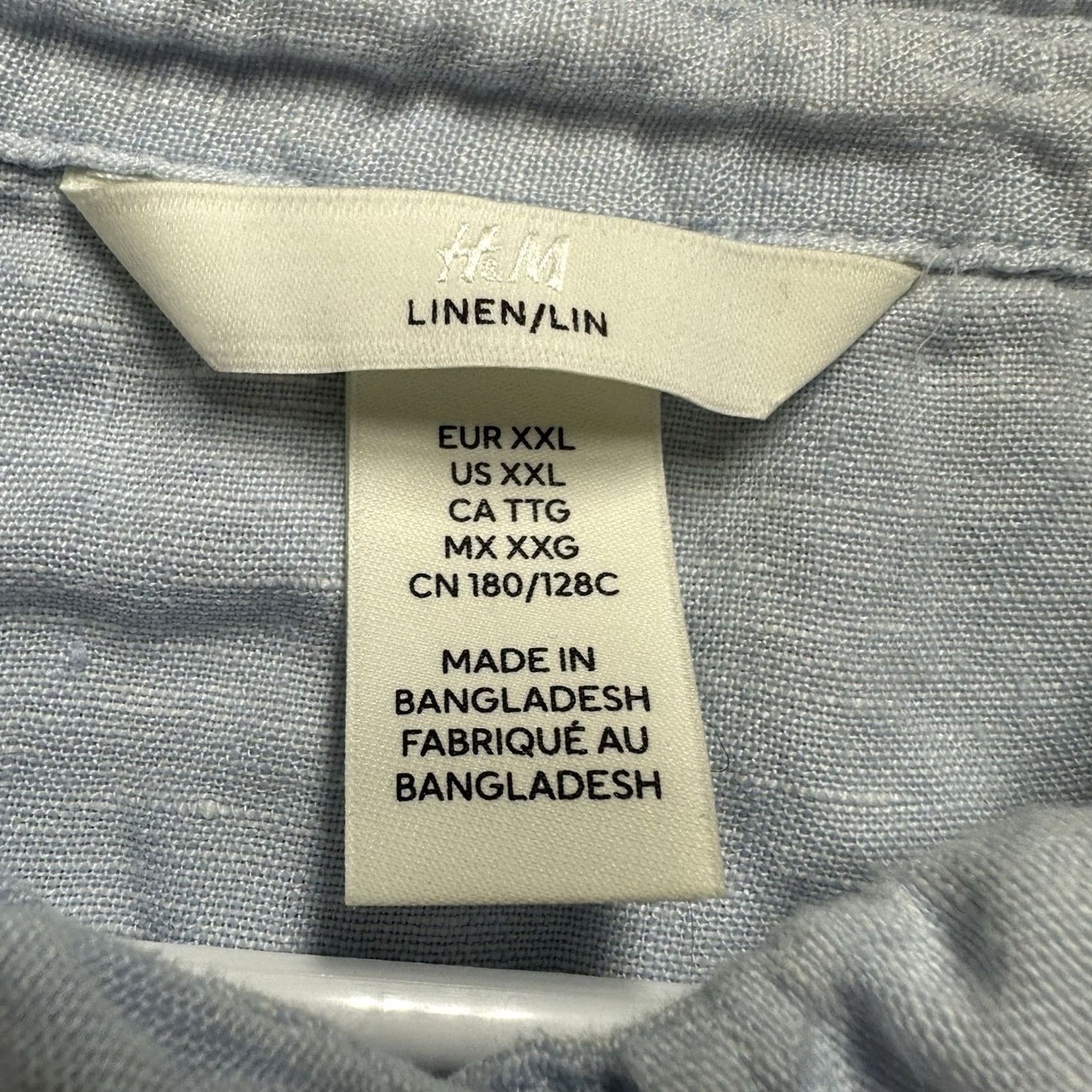 H&M H&M Shirt Womens 2XL Button Up Linen Long Sleeve Casual EUC Blue Size XXL / US 16-18 / IT 52-54 - 4 Thumbnail