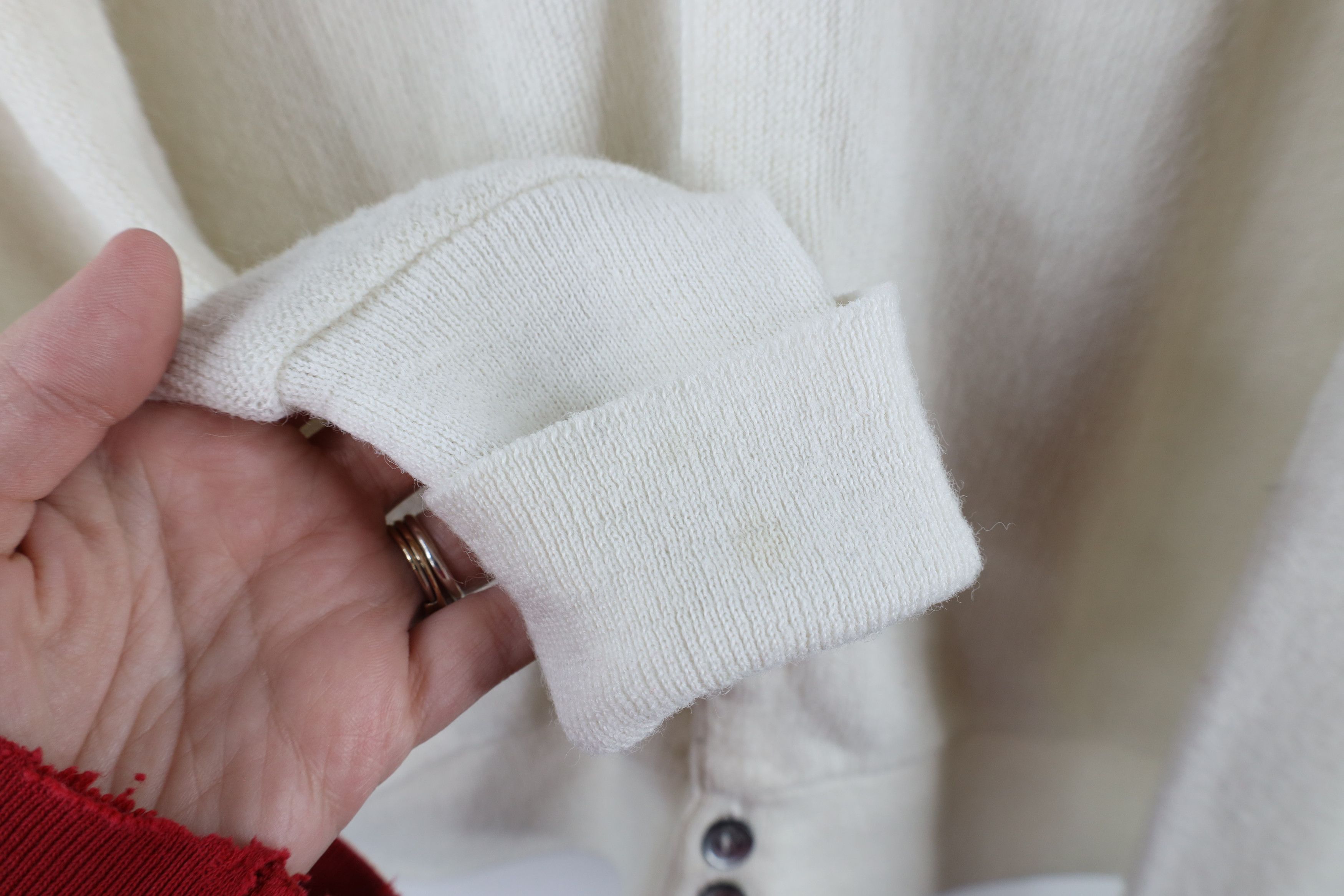 Lacoste × Vintage Vintage 80s Izod Lacoste Knit Cardigan Sweater White USA Size US M / EU 48-50 / 2 - 4 Thumbnail