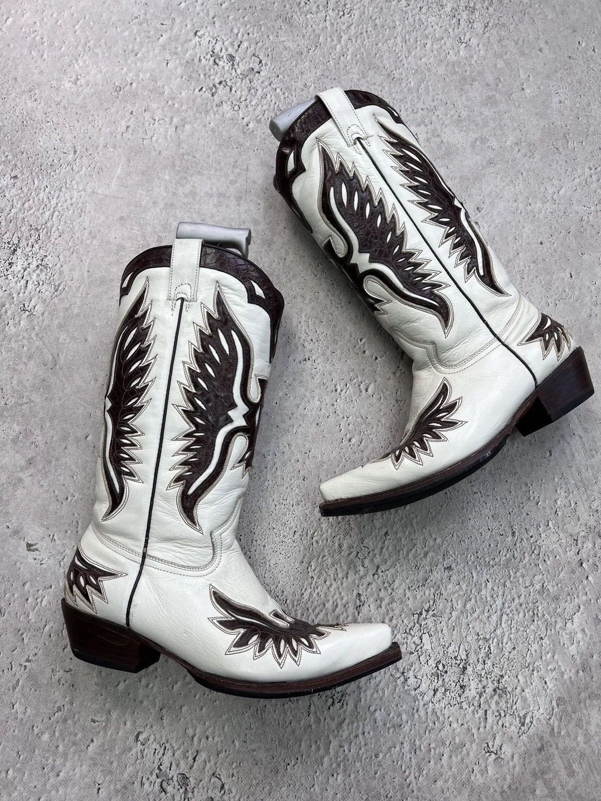 Western Rise Western moto buffalo GUIDI style boots high ankle Size US 6 / EU 39 - 2 Thumbnail
