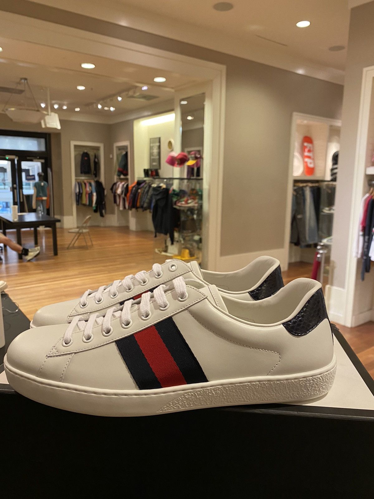 image of Gucci Ace Shoes in White, Men's (Size 9.5)