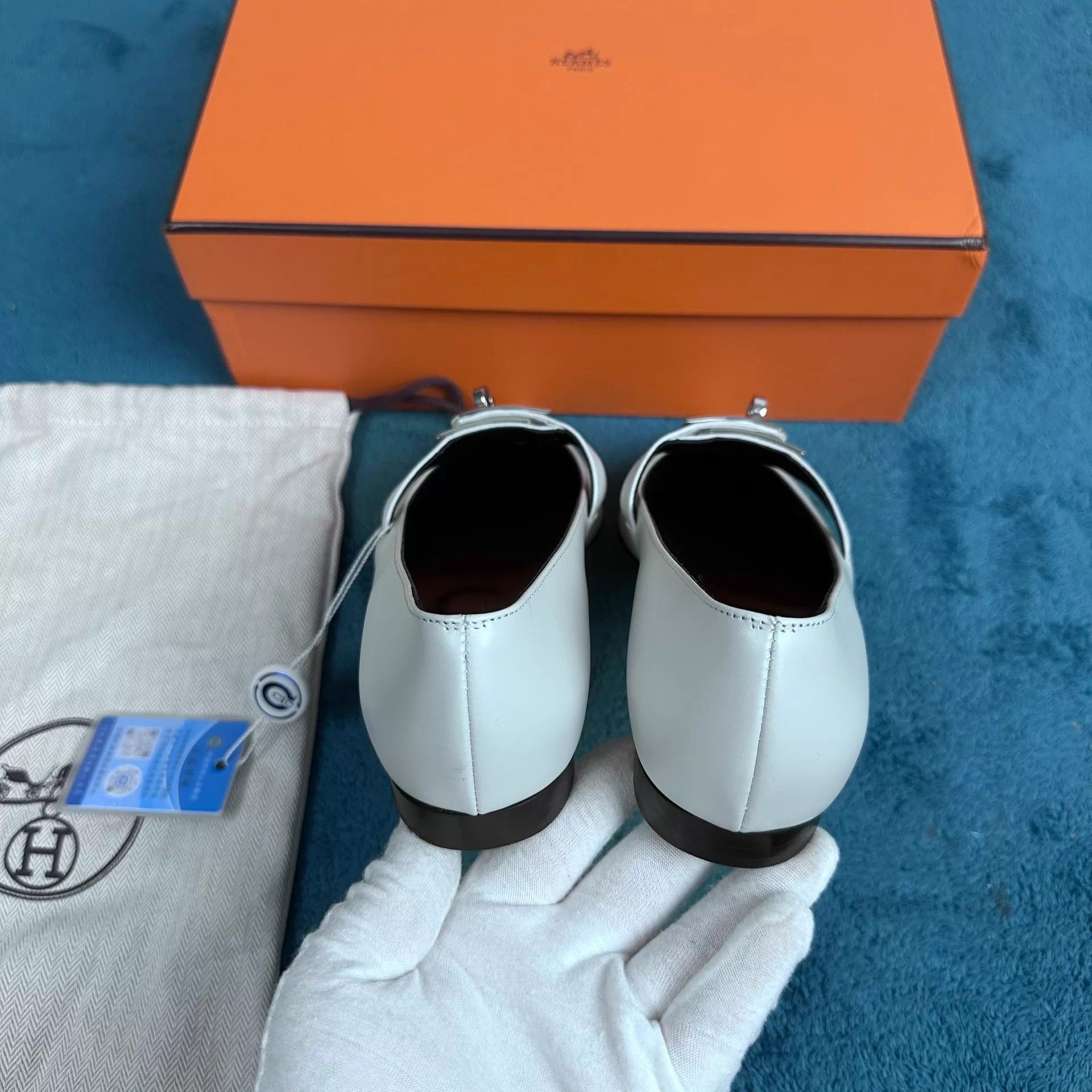 Hermes Hermès Kelly Calf Pointed Light Gray Shoes 35 New Size US 4.5 / IT 34.5 - 4 Thumbnail