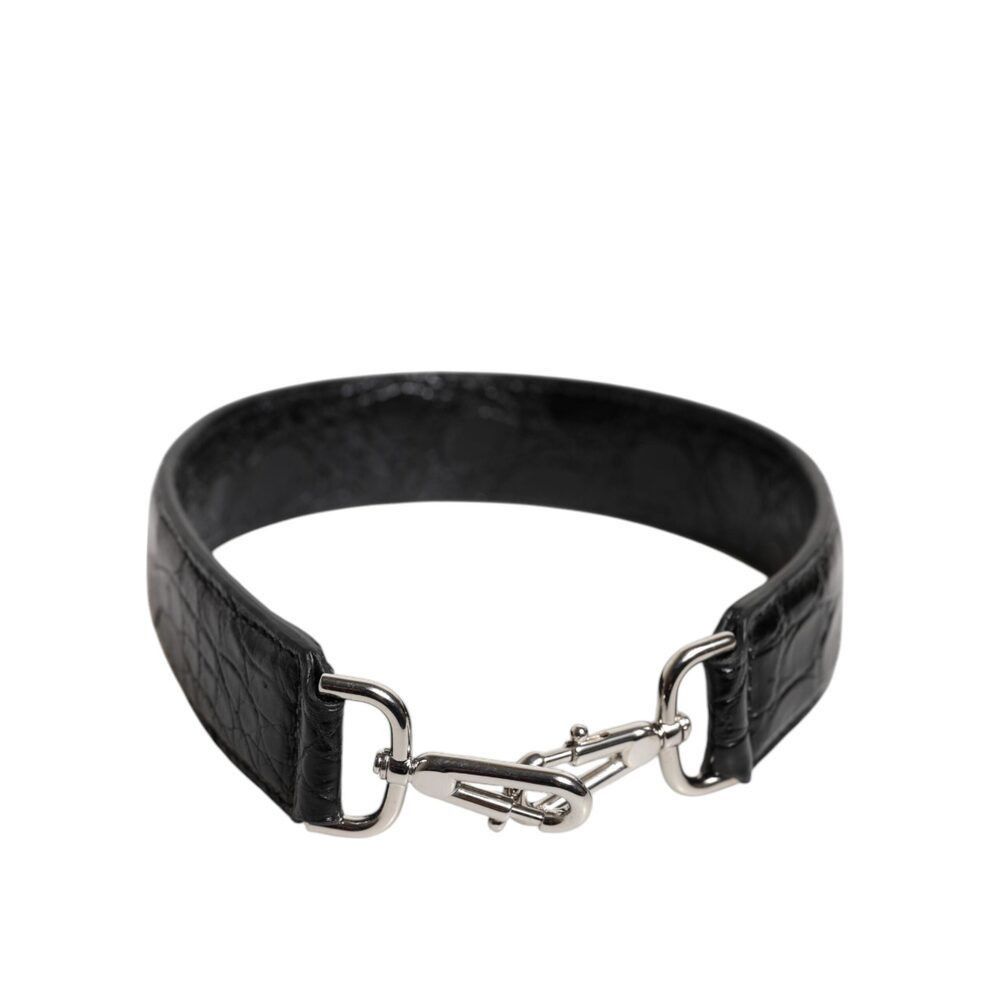 Dolce & Gabbana Dolce & Gabbana Black Alligator Leather Bag Shoulder Strap Size ONE SIZE - 2 Thumbnail