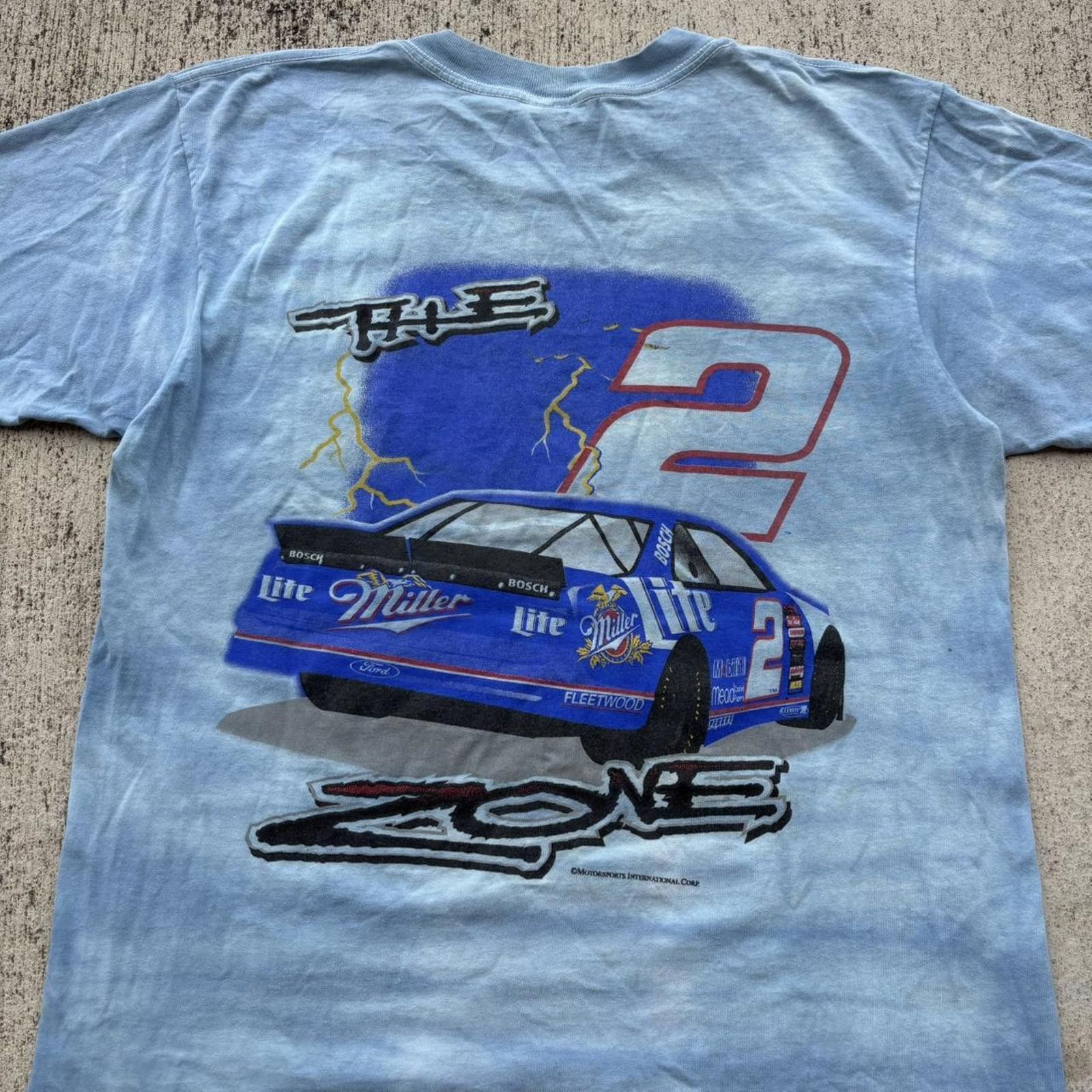 NASCAR Vintage 90s Rusty Wallace NASCAR Miller Lite Graphic Shirt Size US L / EU 52-54 / 3 - 4 Thumbnail