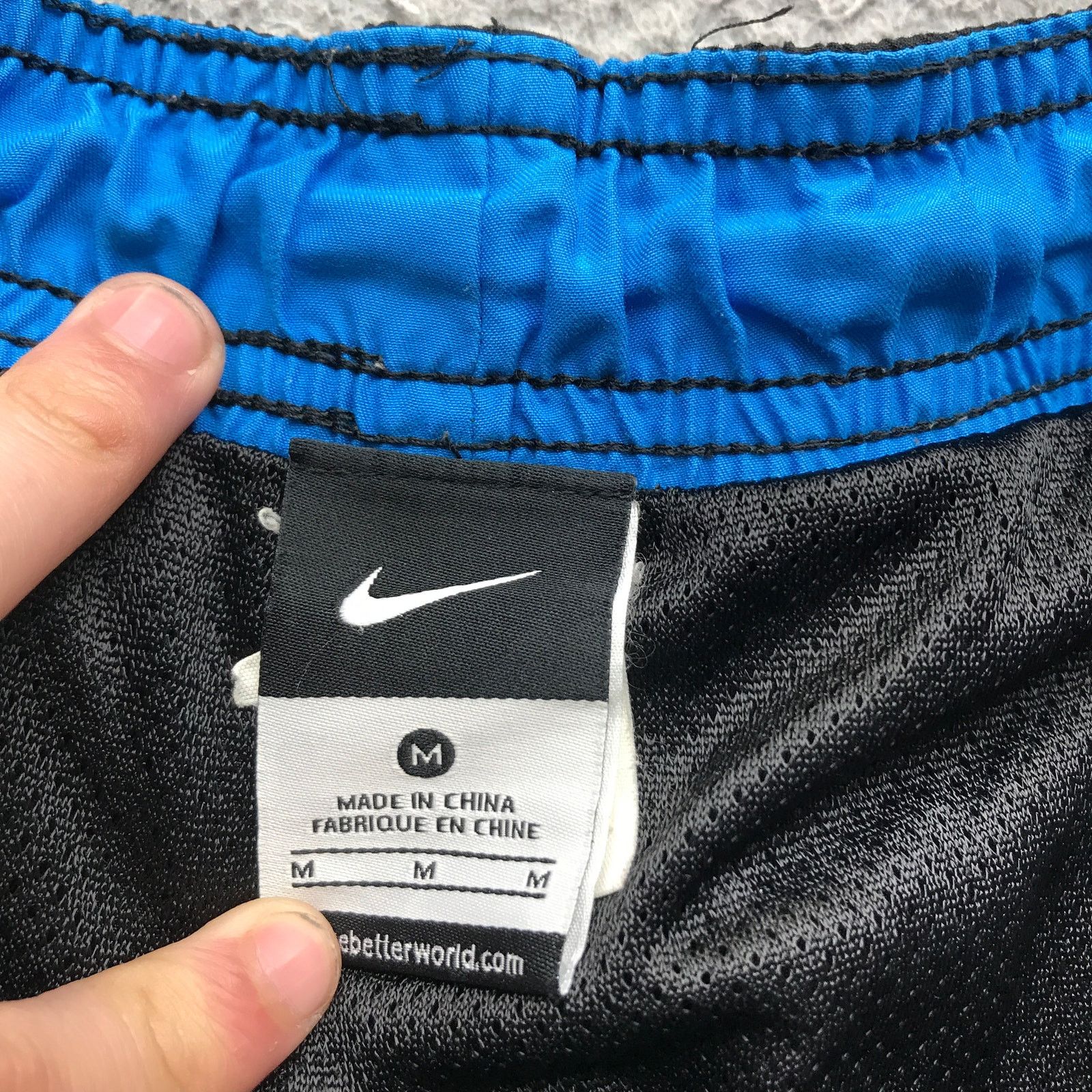 Nike Nike Basketball Shorts Mens Medium Mesh Lined Black Blue Size US 38 / EU 54 - 3 Thumbnail