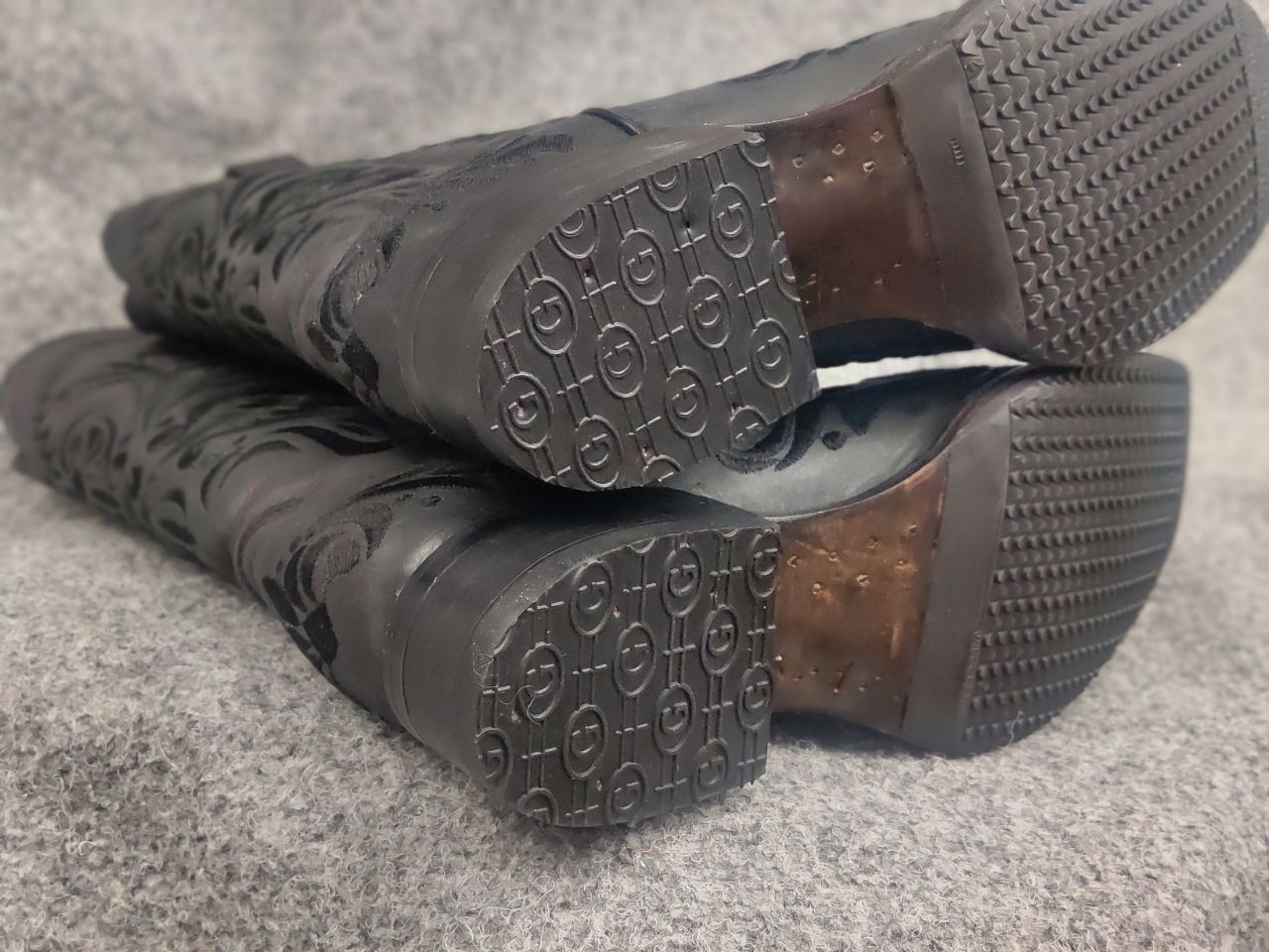 Sancho Boots Circle G Cowboy Western Black Leather Boots Vintage Shoes Size US 9 / IT 39 - 12 Thumbnail