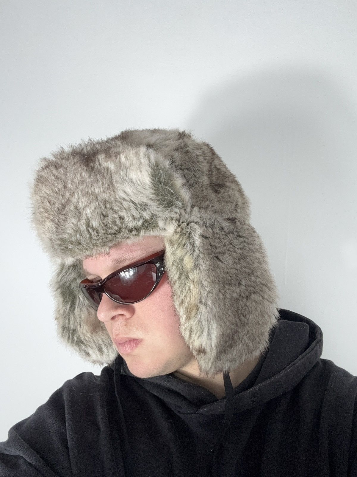 Le Grande Bleu (L.G.B.) Vintage Y2K Fuzzy Fur Ushanka Hat if six was nine LGB Style Size ONE SIZE - 2 Thumbnail