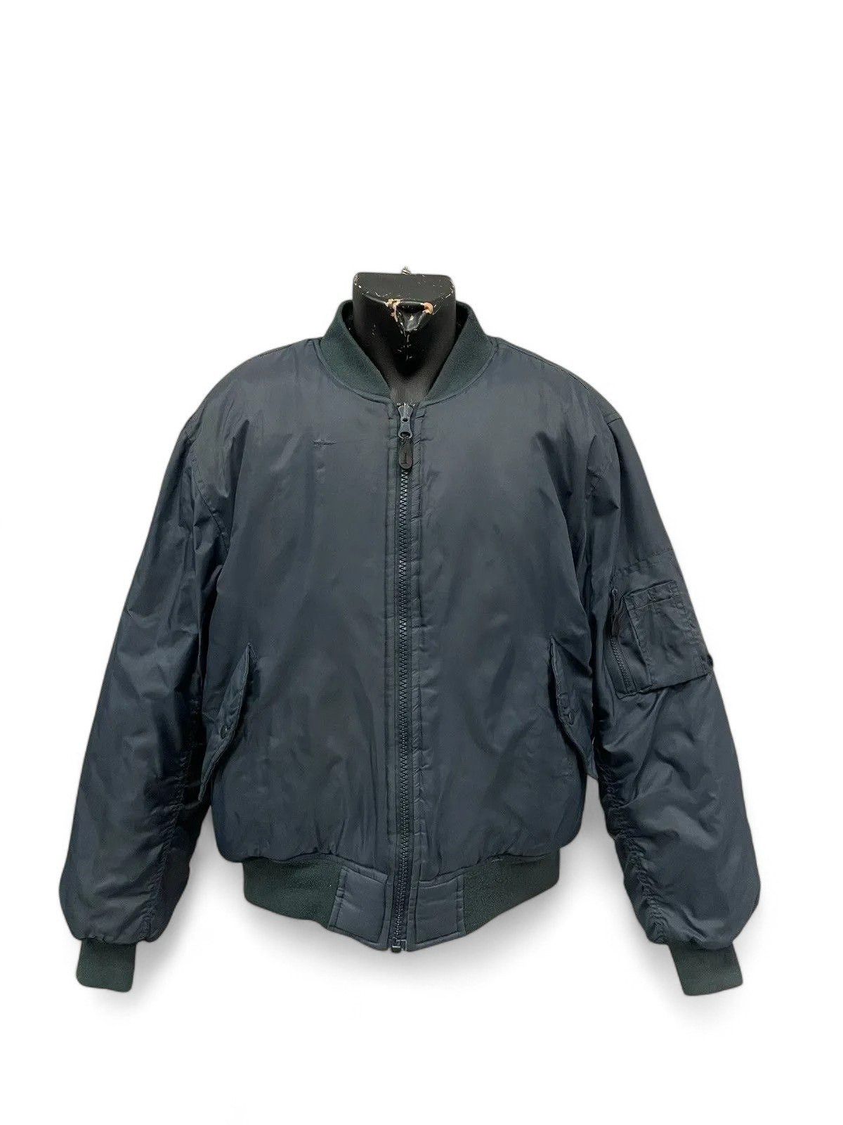 Alpha Industries Vintage Blue MA-1 Bomber Jacket Military Y2K Style Size US L / EU 52-54 / 3 - 1 Thumbnail
