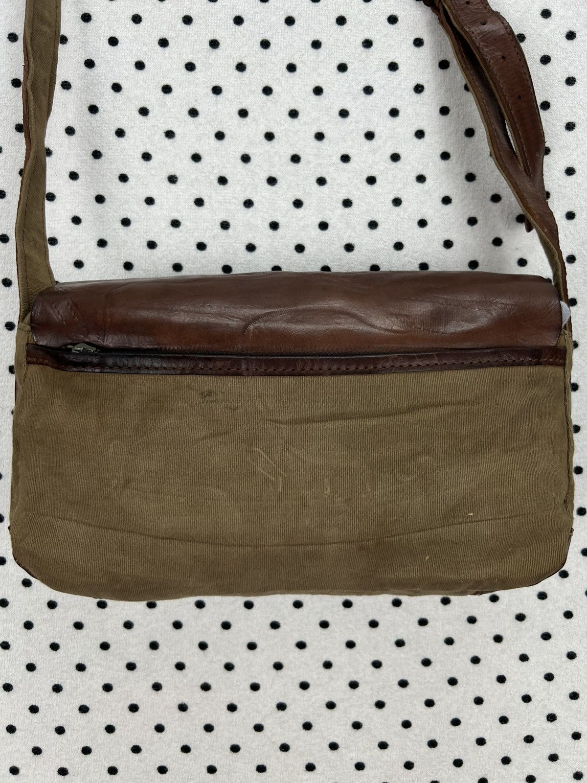 Japanese Brand Genten Canvas/Leather Crossbody Bag Size ONE SIZE - 4 Thumbnail