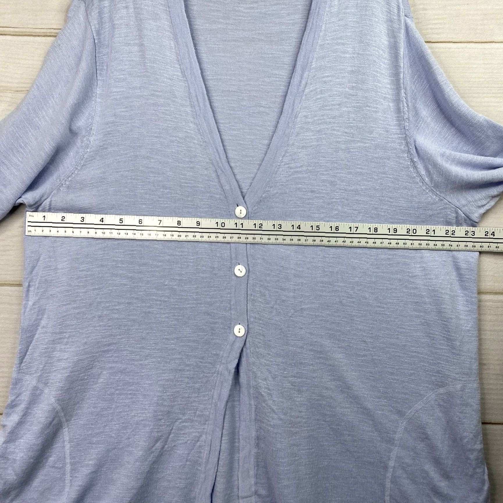J. Jill J. Jill Cardigan Sweater Tunic Womens 2X Green Linen Blend 3/4 Sleeve V-Neck Button Pockets Casual Size XXL / US 16-18 / IT 52-54 - 4 Thumbnail
