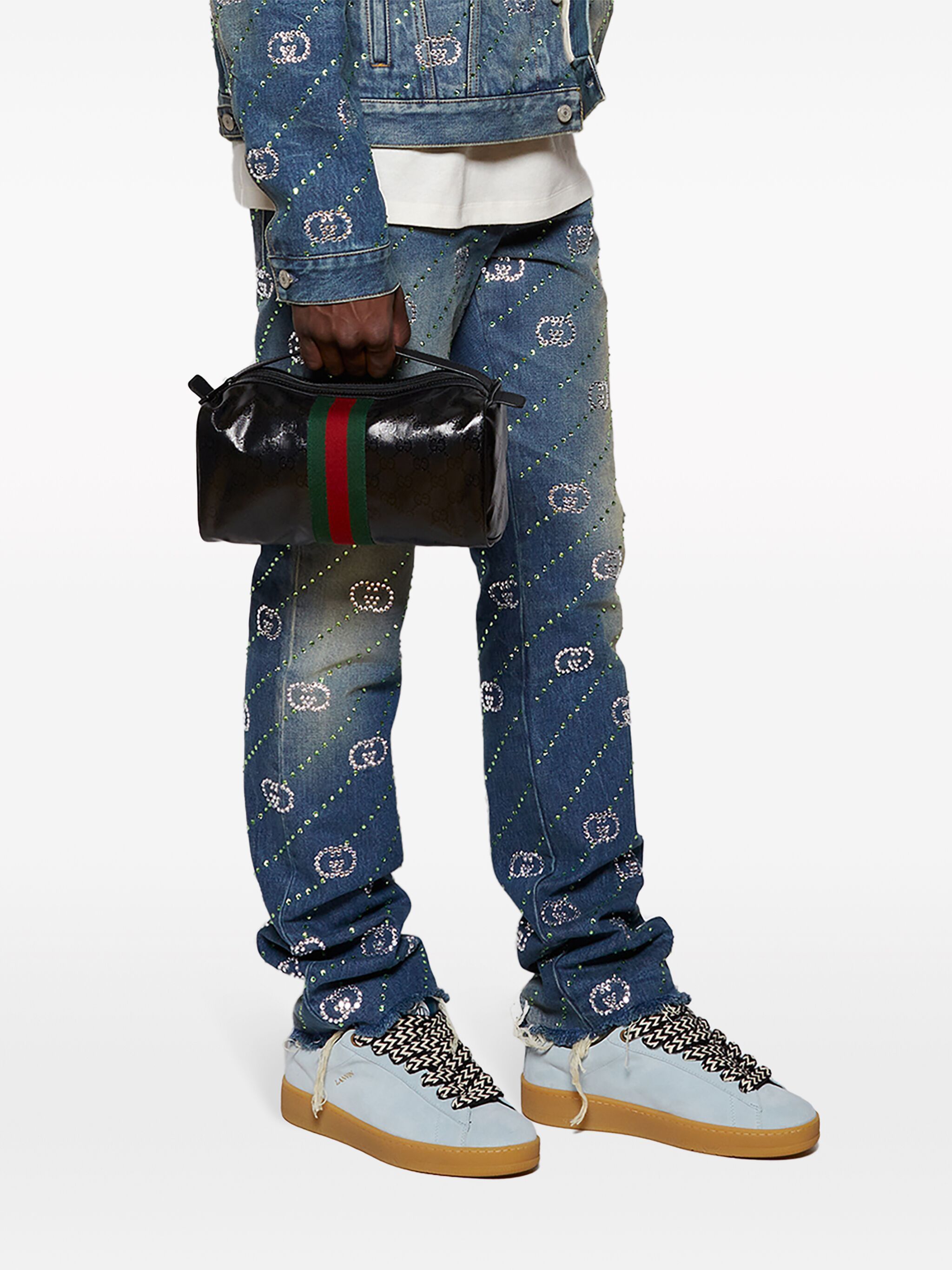 Future × Lanvin os11x1224 Dup / Hyper Curb Low-Top Sneakers in Light Blue Size US 12 / EU 45 - 3 Thumbnail