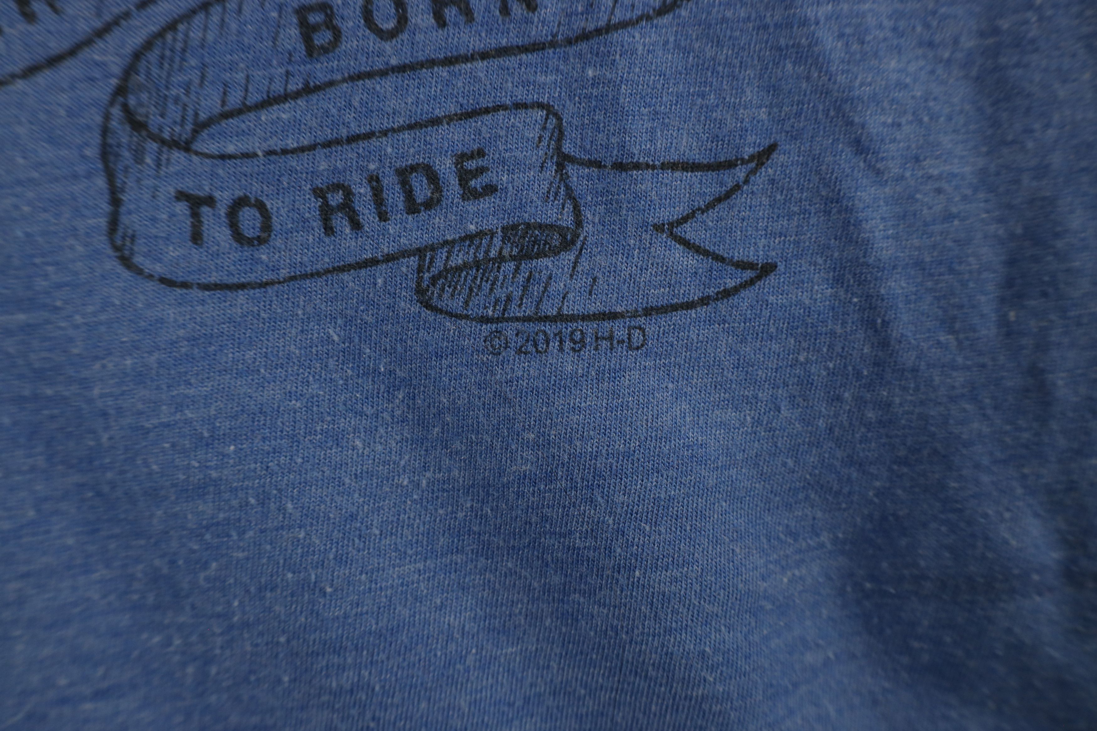 Harley Davidson × Vintage Y2K Harley Davidson Spell Out Big Logo T-Shirt Heather Blue Size US XXL / EU 58 / 5 - 6 Thumbnail