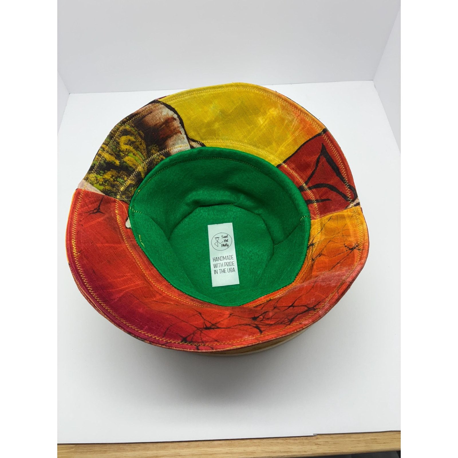 Other Waxed Cotton Bucket Hat Medium | Upcycled Painted Fabric Size ONE SIZE - 12 Thumbnail