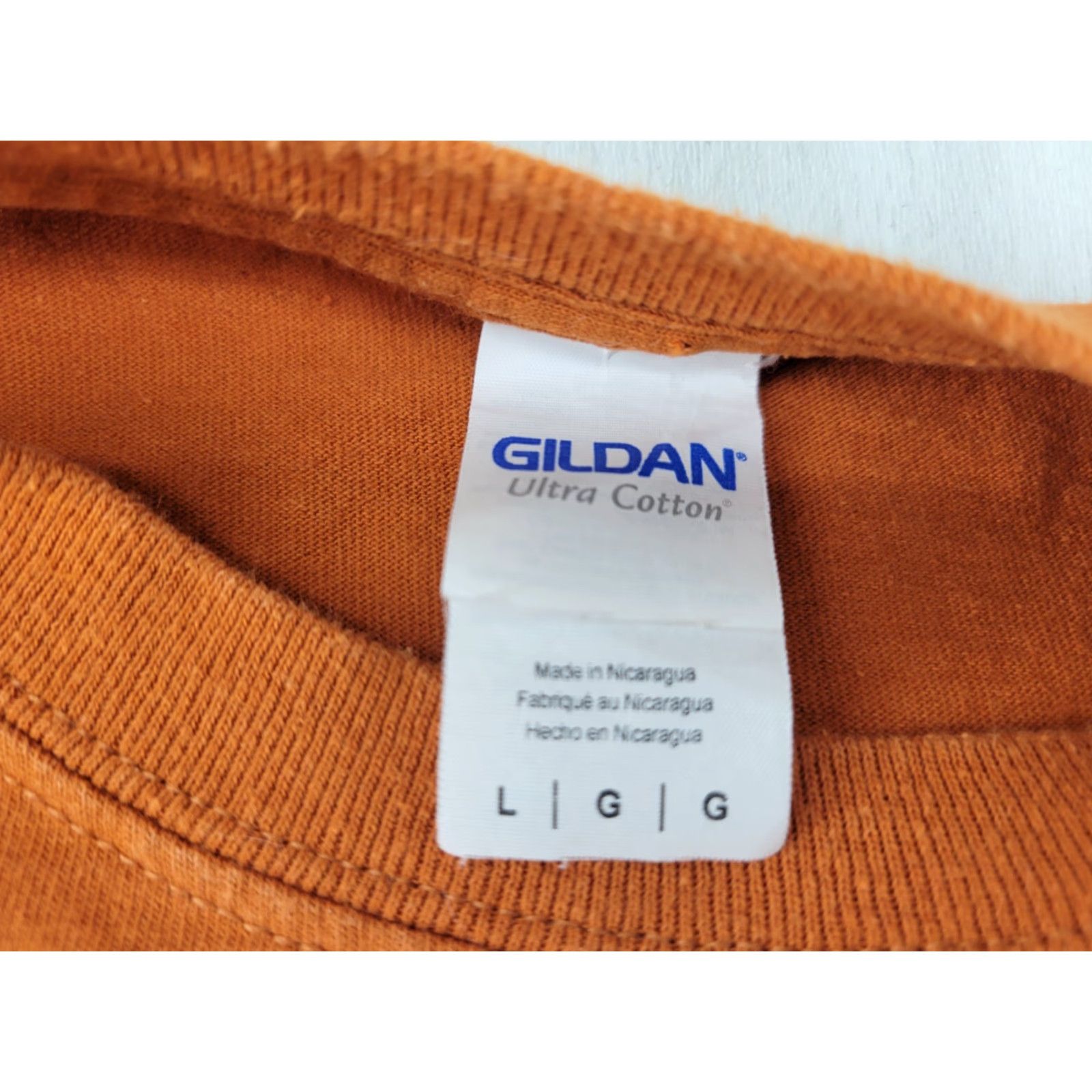 Gildan Wallace State Community College Institute Shirt Mens Large Orange T-Shirt Gildan Ultra Cotton Short Sleeve Crew Neck Size US L / EU 52-54 / 3 - 7 Thumbnail