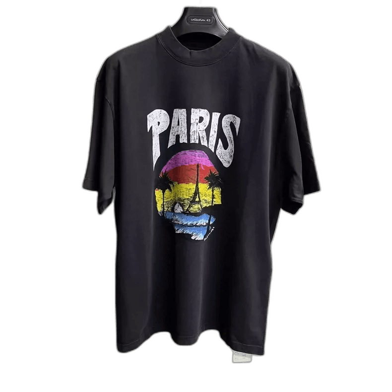 Balenciaga Balenciaga Black Letter Print Short Sleeve T-Shirt Size US M / EU 48-50 / 2 - 1 Thumbnail