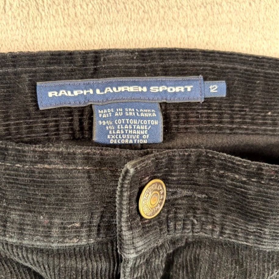 Polo Ralph Lauren VINTAGE Ralph Lauren Sport Pants Women 12 Black Corduroy Straight Leg Dress Pants 90s Women Mens Women? Size 34" / US 12 / IT 48 - 2 Thumbnail
