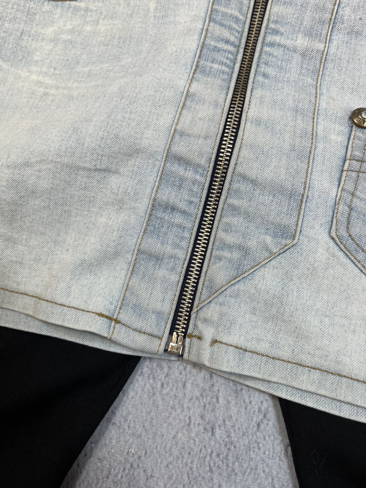 Japanese Brand × Vintage Vintage Y2K Dolce Gabbana style faded zip mini skirt Size 25" / US 0 / IT 36 - 7 Thumbnail