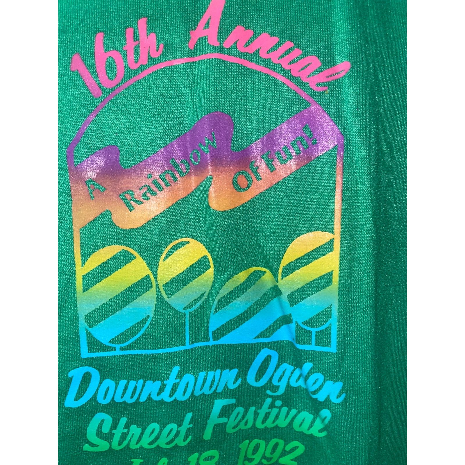 Jerzees Vintage Oglen Street Festival Shirt Rainbow Tee 90s VTG M Size US M / EU 48-50 / 2 - 4 Thumbnail